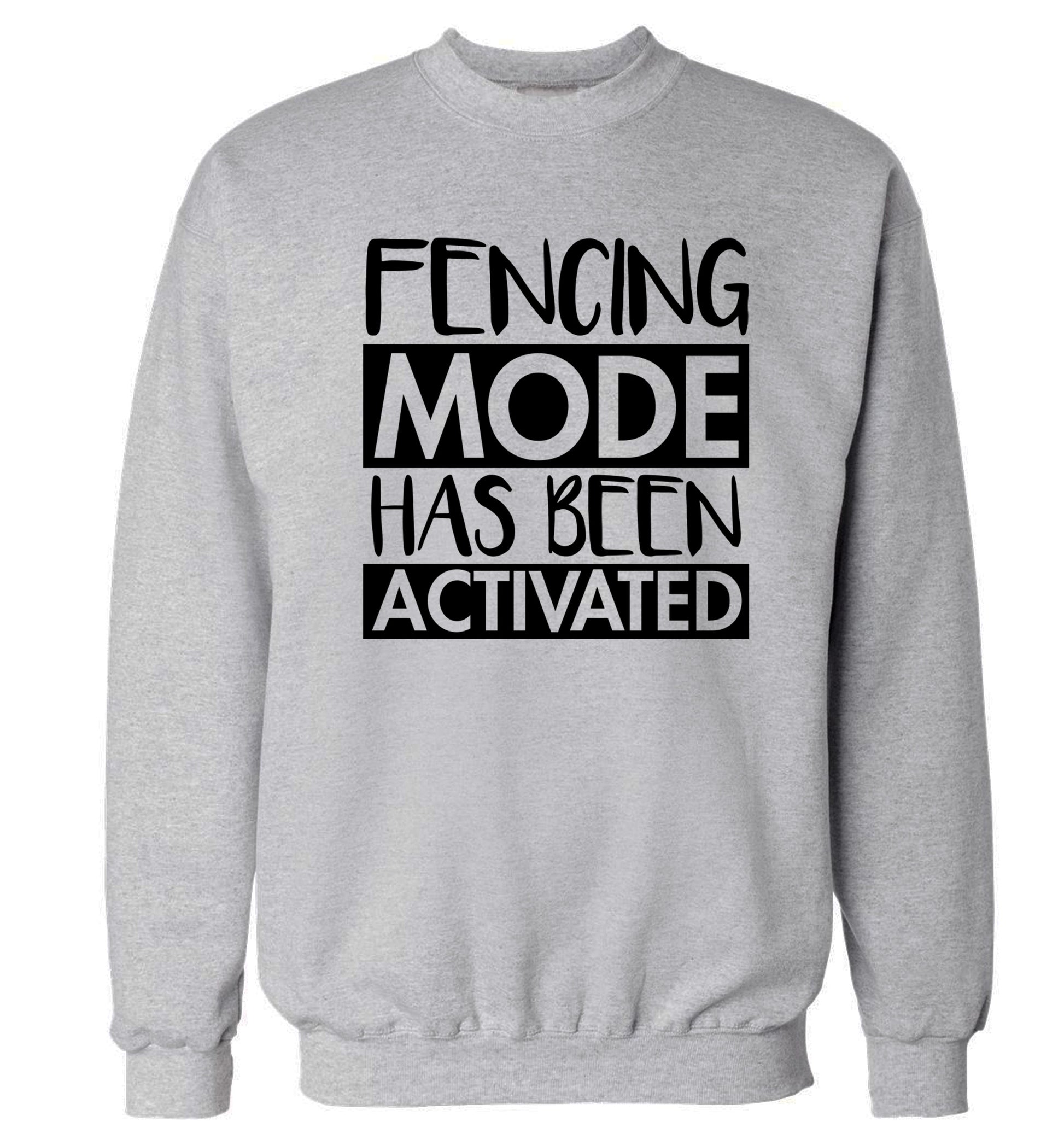 Fencing mode activated Adult's unisex grey Sweater 2XL