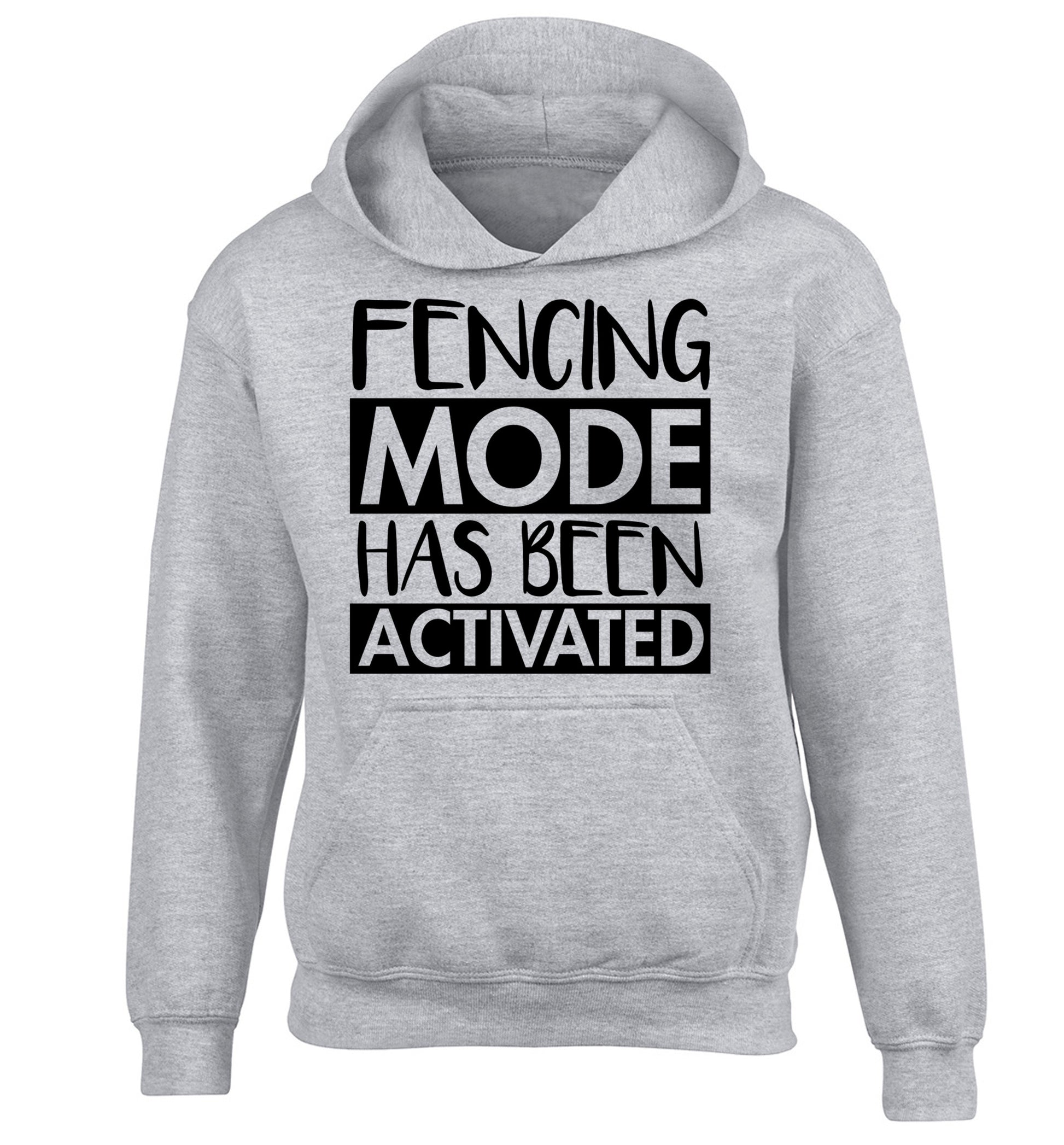 Fencing mode activated children's grey hoodie 12-14 Years