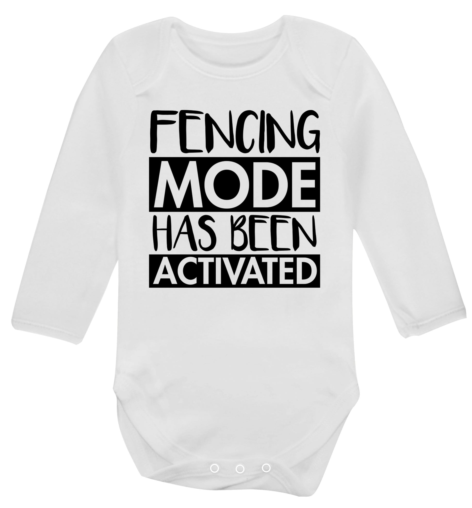 Fencing mode activated Baby Vest long sleeved white 6-12 months