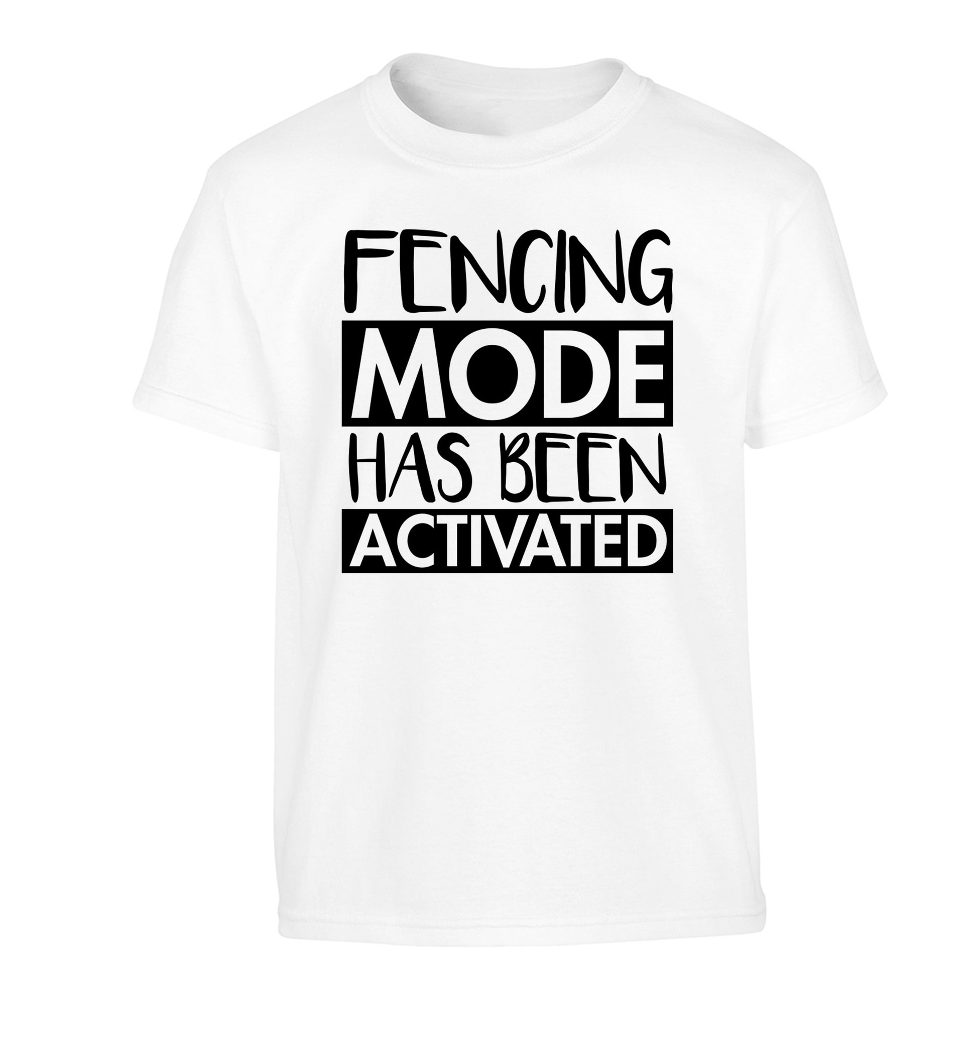Fencing mode activated Children's white Tshirt 12-14 Years
