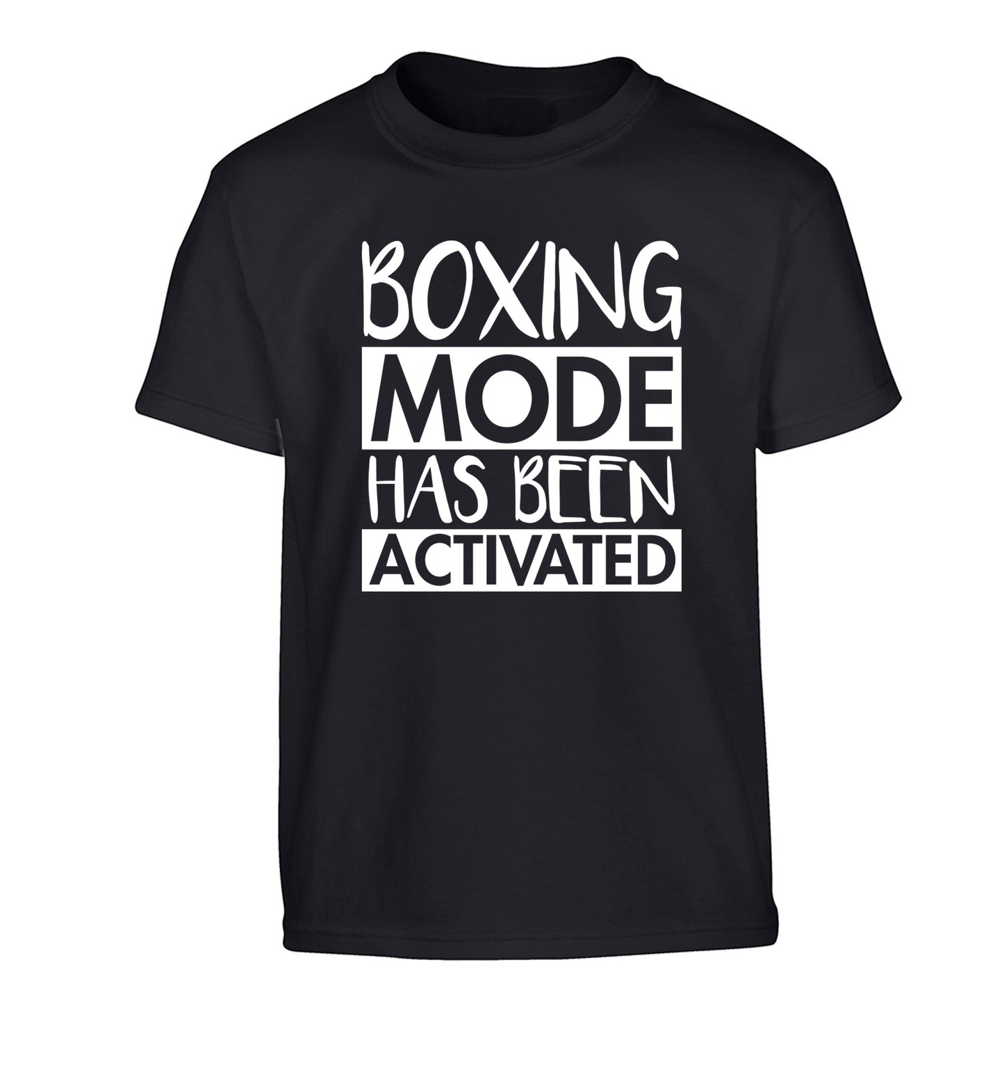 Boxing mode activated Children's black Tshirt 12-14 Years