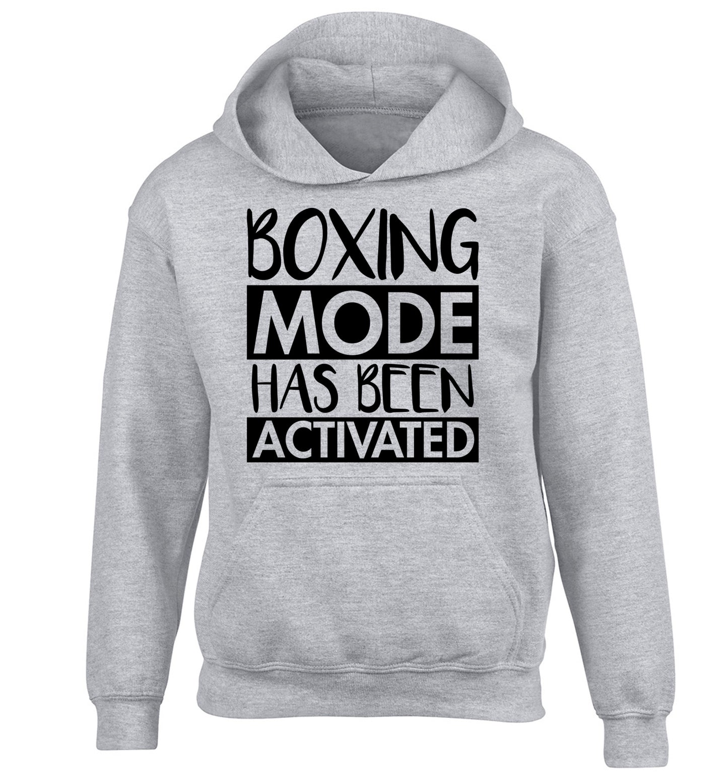 Boxing mode activated children's grey hoodie 12-14 Years