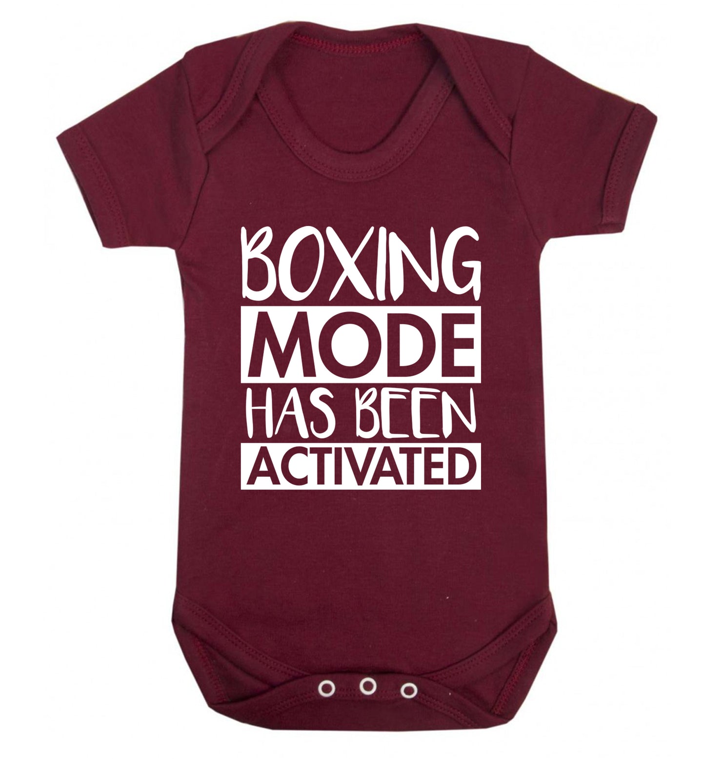 Boxing mode activated Baby Vest maroon 18-24 months