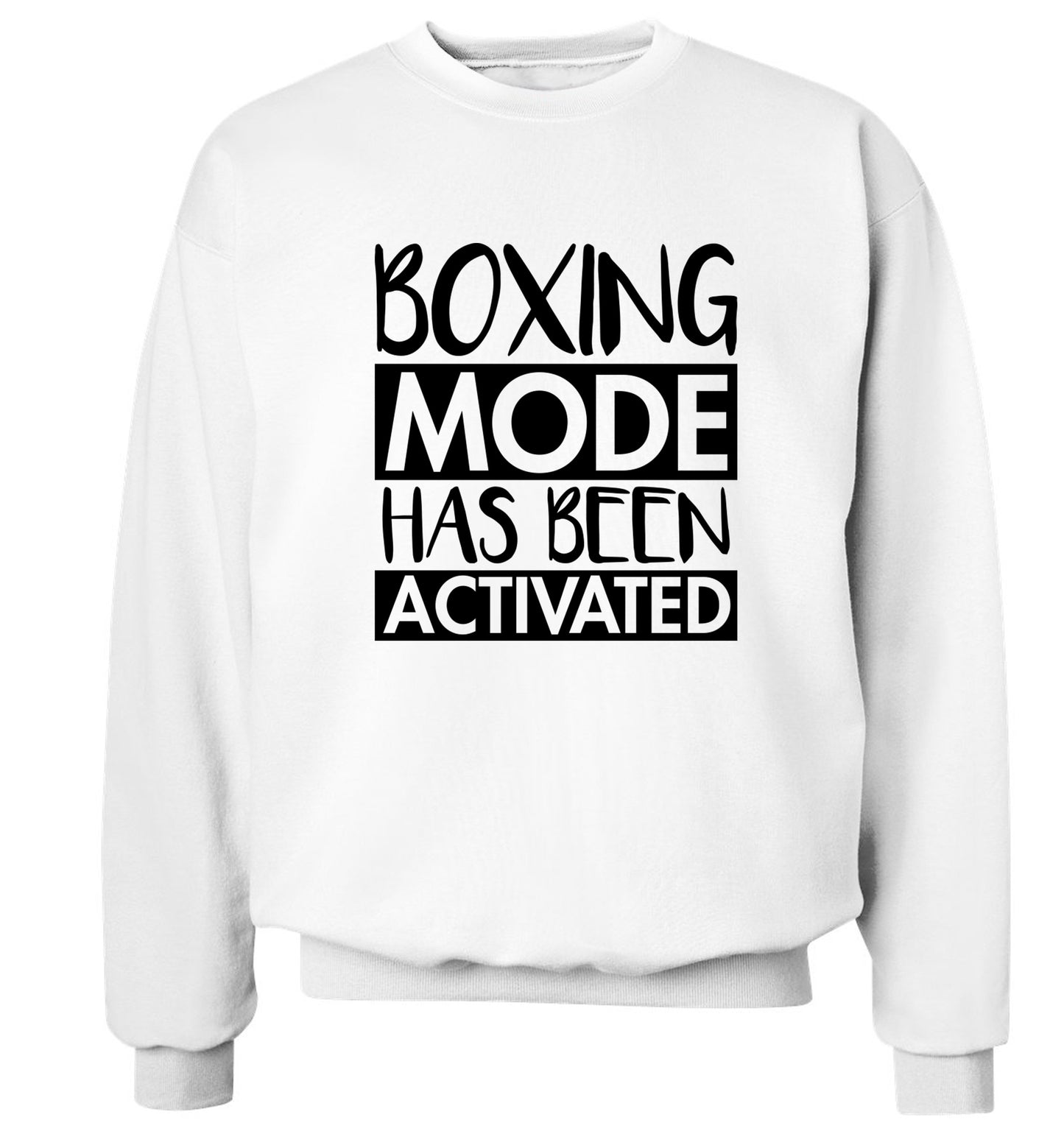 Boxing mode activated Adult's unisex white Sweater 2XL