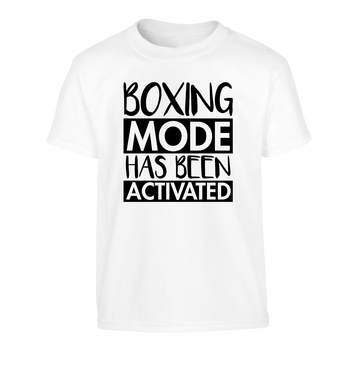 Boxing mode activated Children's white Tshirt 12-14 Years