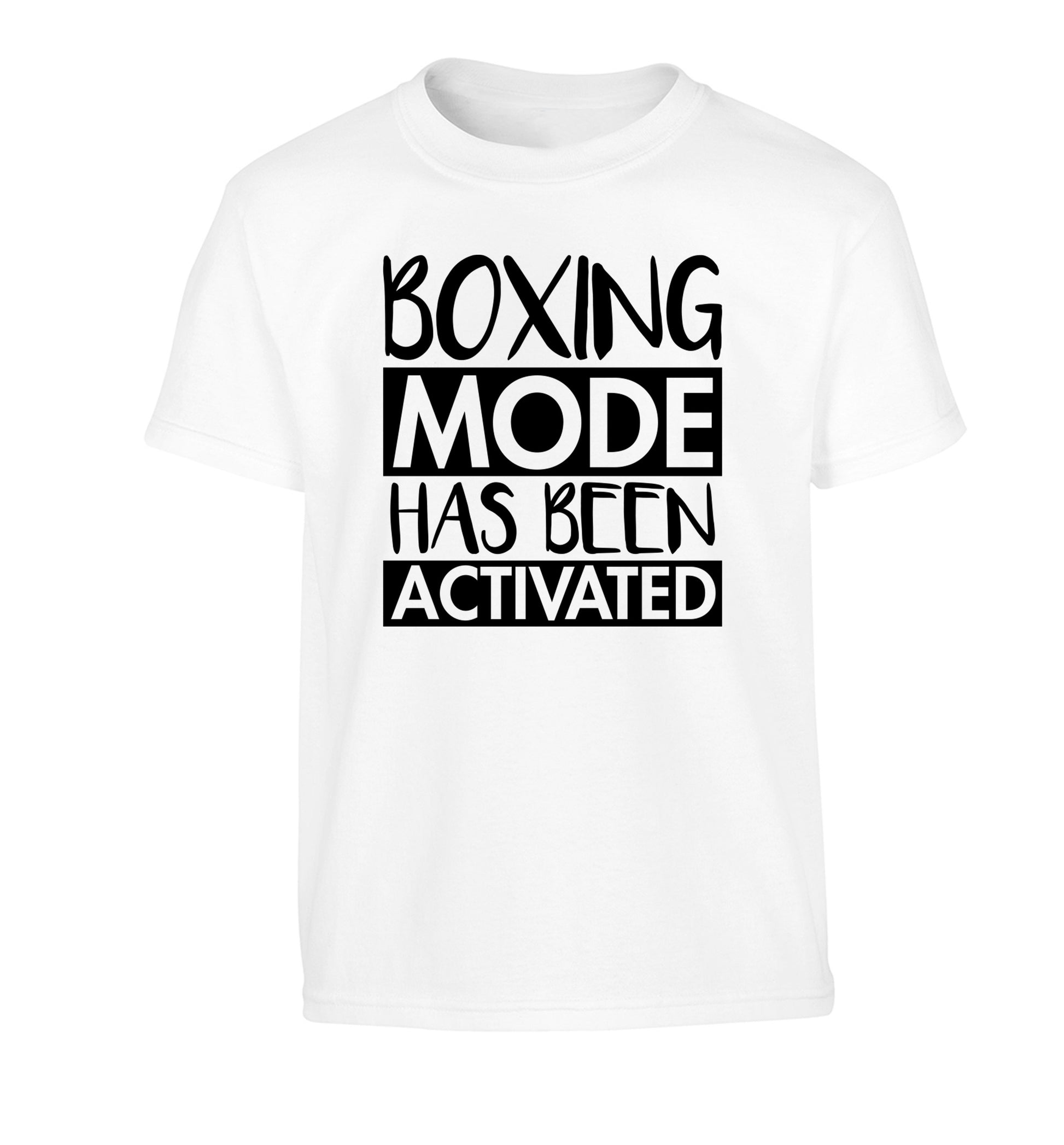 Boxing mode activated Children's white Tshirt 12-14 Years