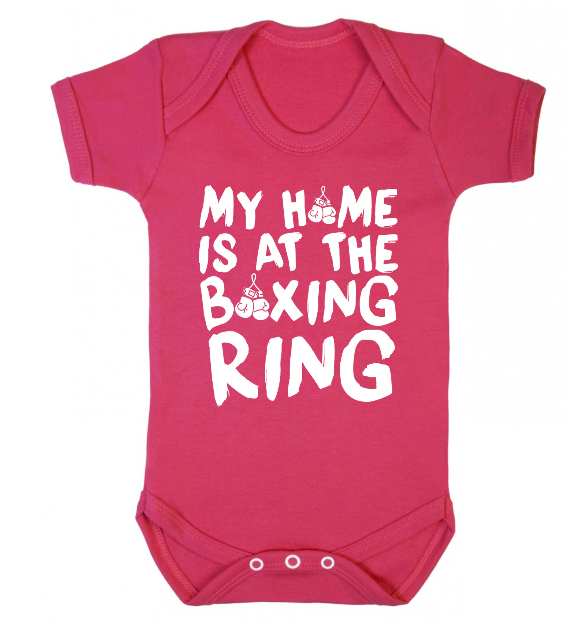 My home is at the boxing ring Baby Vest dark pink 18-24 months