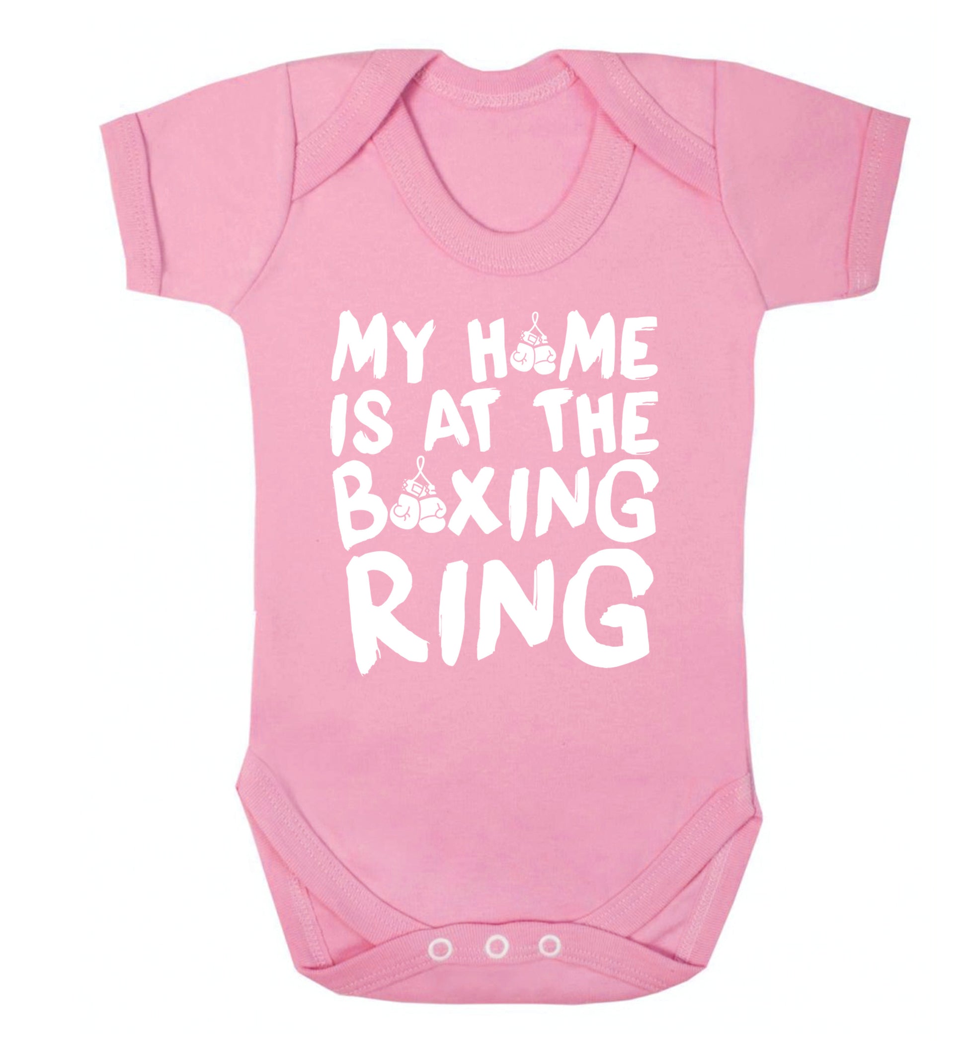 My home is at the boxing ring Baby Vest pale pink 18-24 months