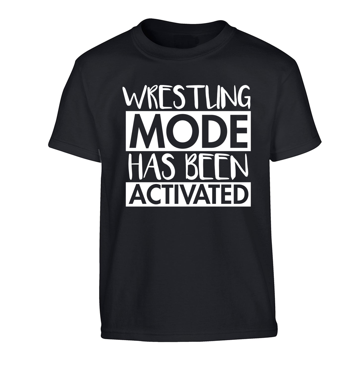 Wresting mode activated Children's black Tshirt 12-14 Years