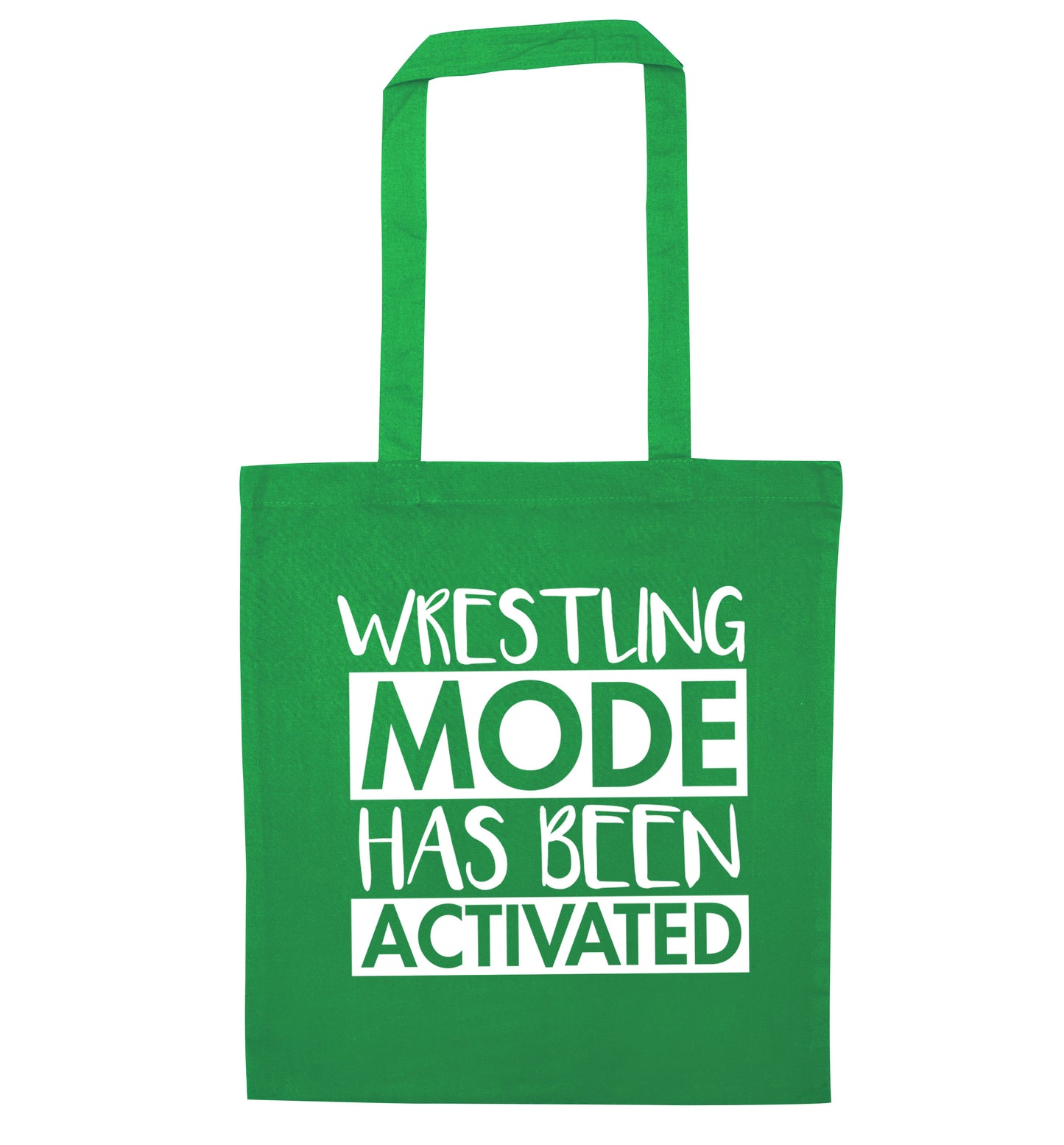 Wresting mode activated green tote bag