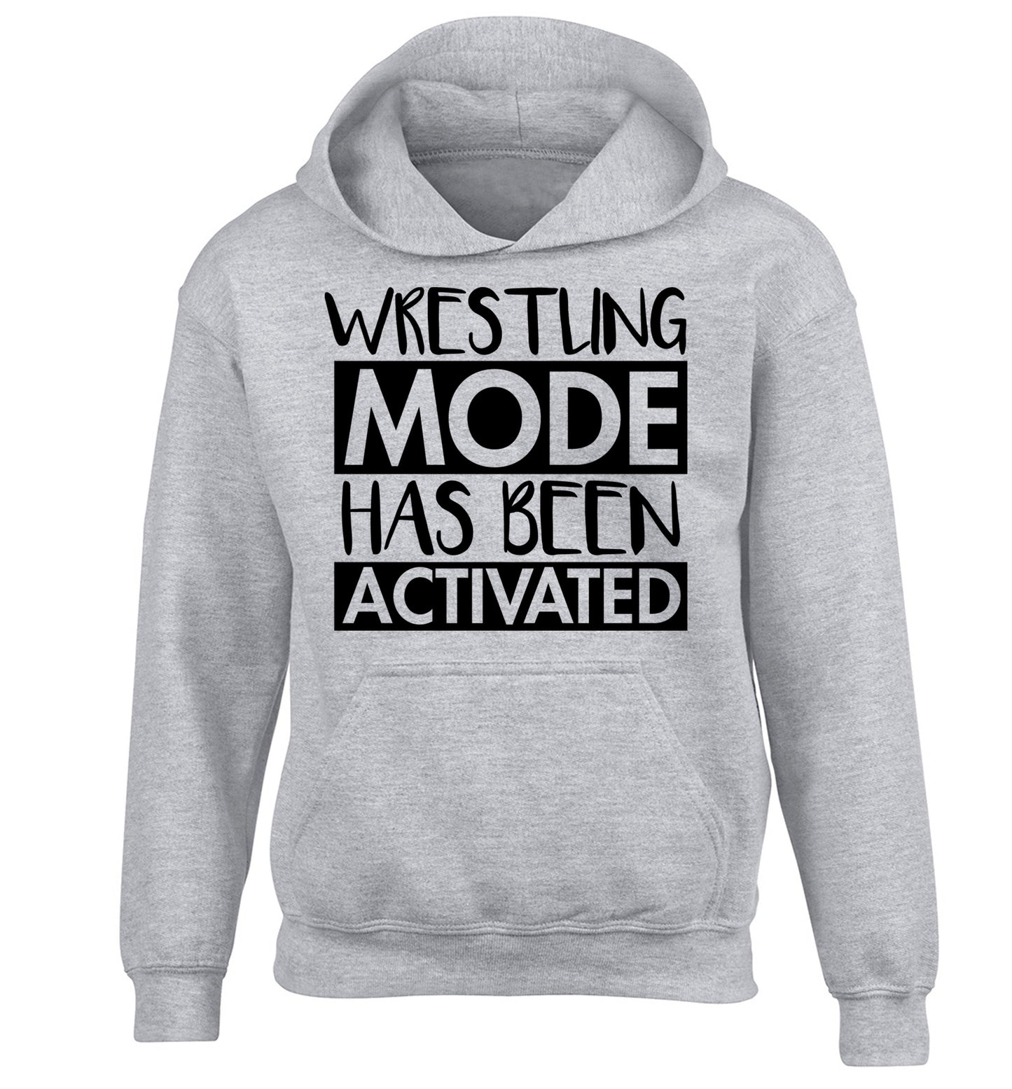 Wresting mode activated children's grey hoodie 12-14 Years