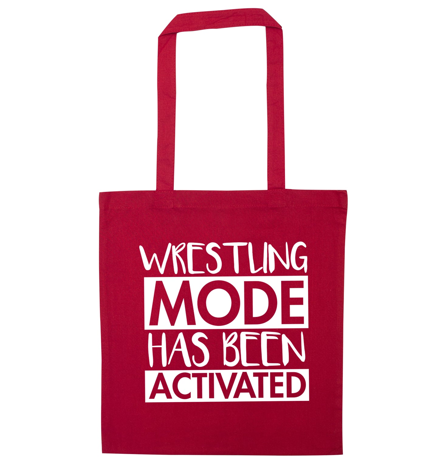 Wresting mode activated red tote bag