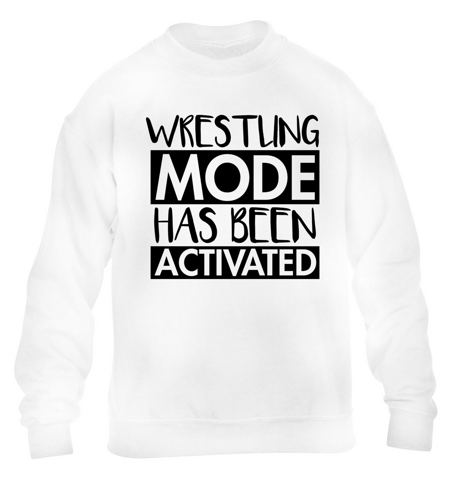 Wresting mode activated children's white sweater 12-14 Years
