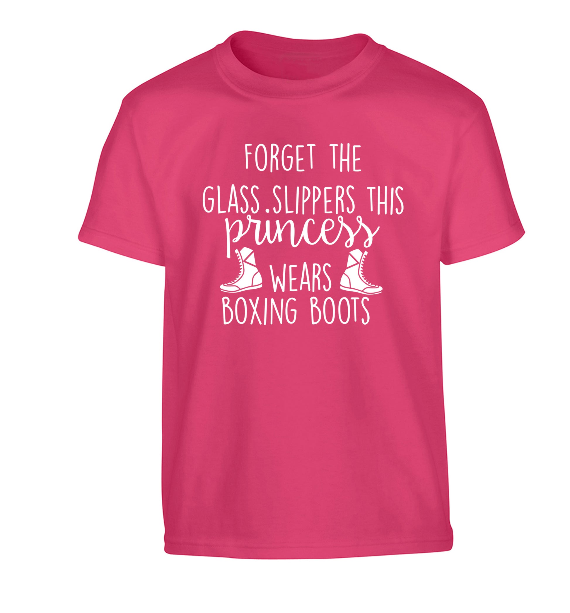 Forget the glass slippers this princess wears boxing boots Children's pink Tshirt 12-14 Years