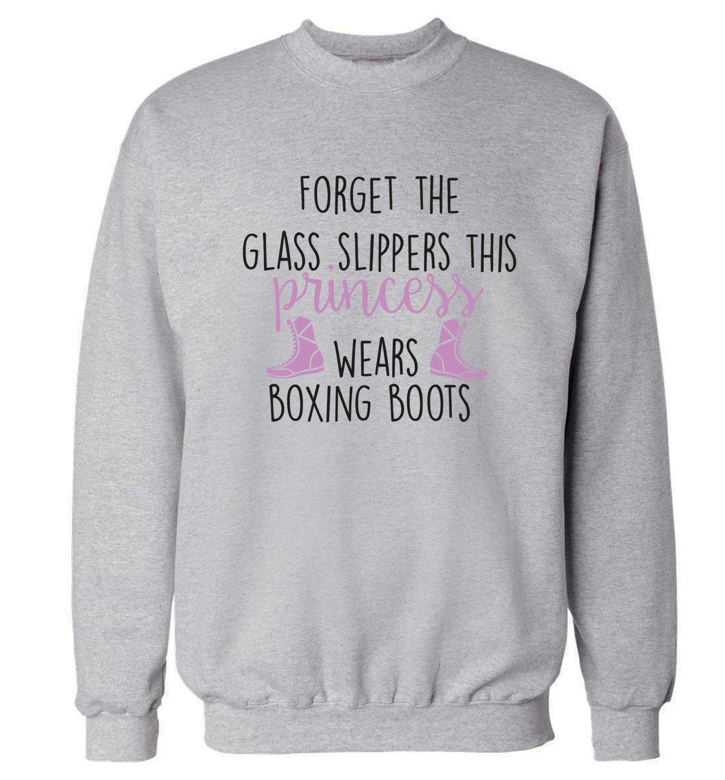 Forget the glass slippers this princess wears boxing boots Adult's unisex grey Sweater 2XL