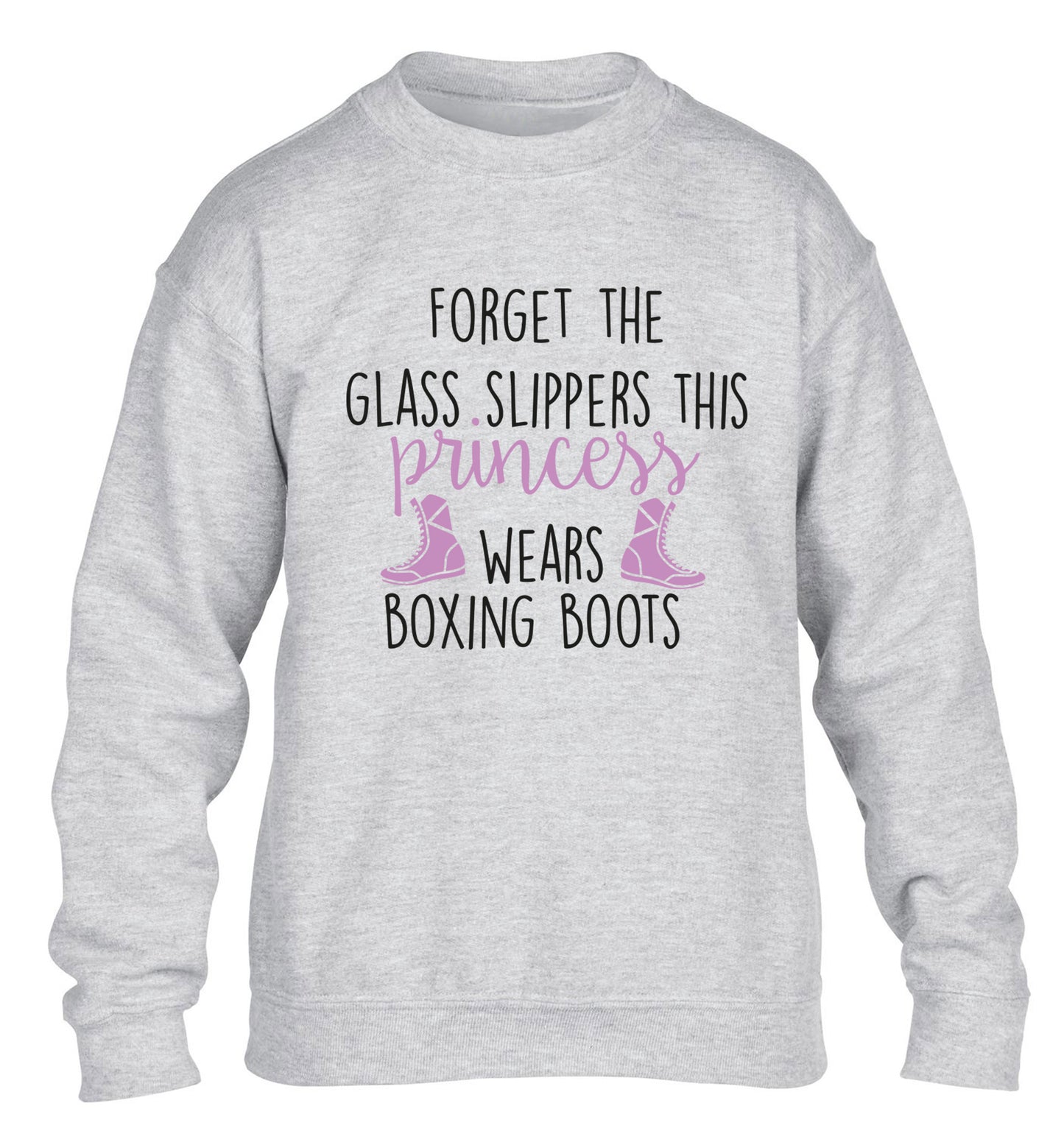 Forget the glass slippers this princess wears boxing boots children's grey sweater 12-14 Years