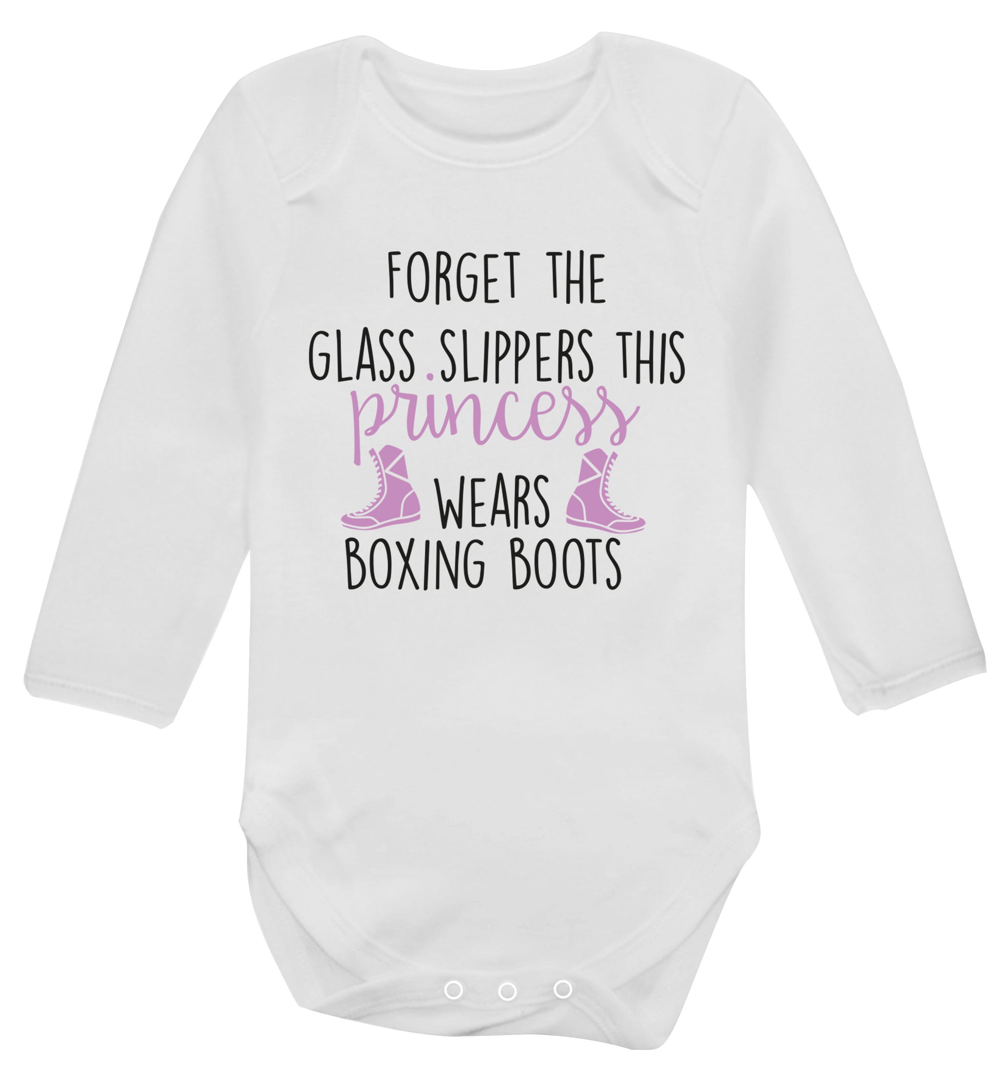 Forget the glass slippers this princess wears boxing boots Baby Vest long sleeved white 6-12 months