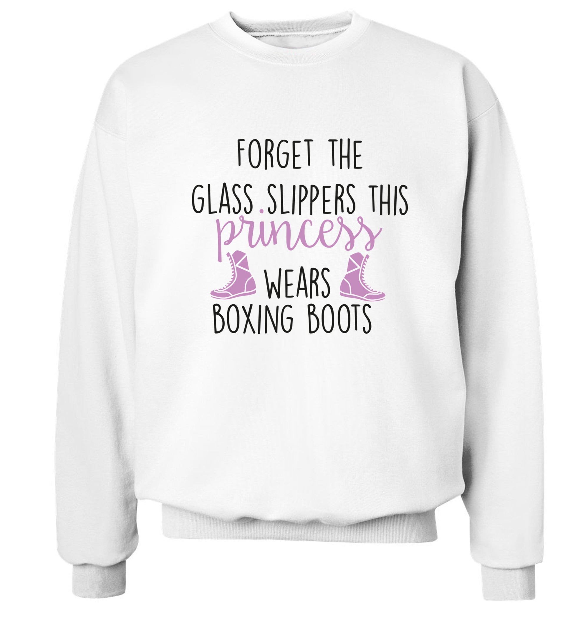 Forget the glass slippers this princess wears boxing boots Adult's unisex white Sweater 2XL