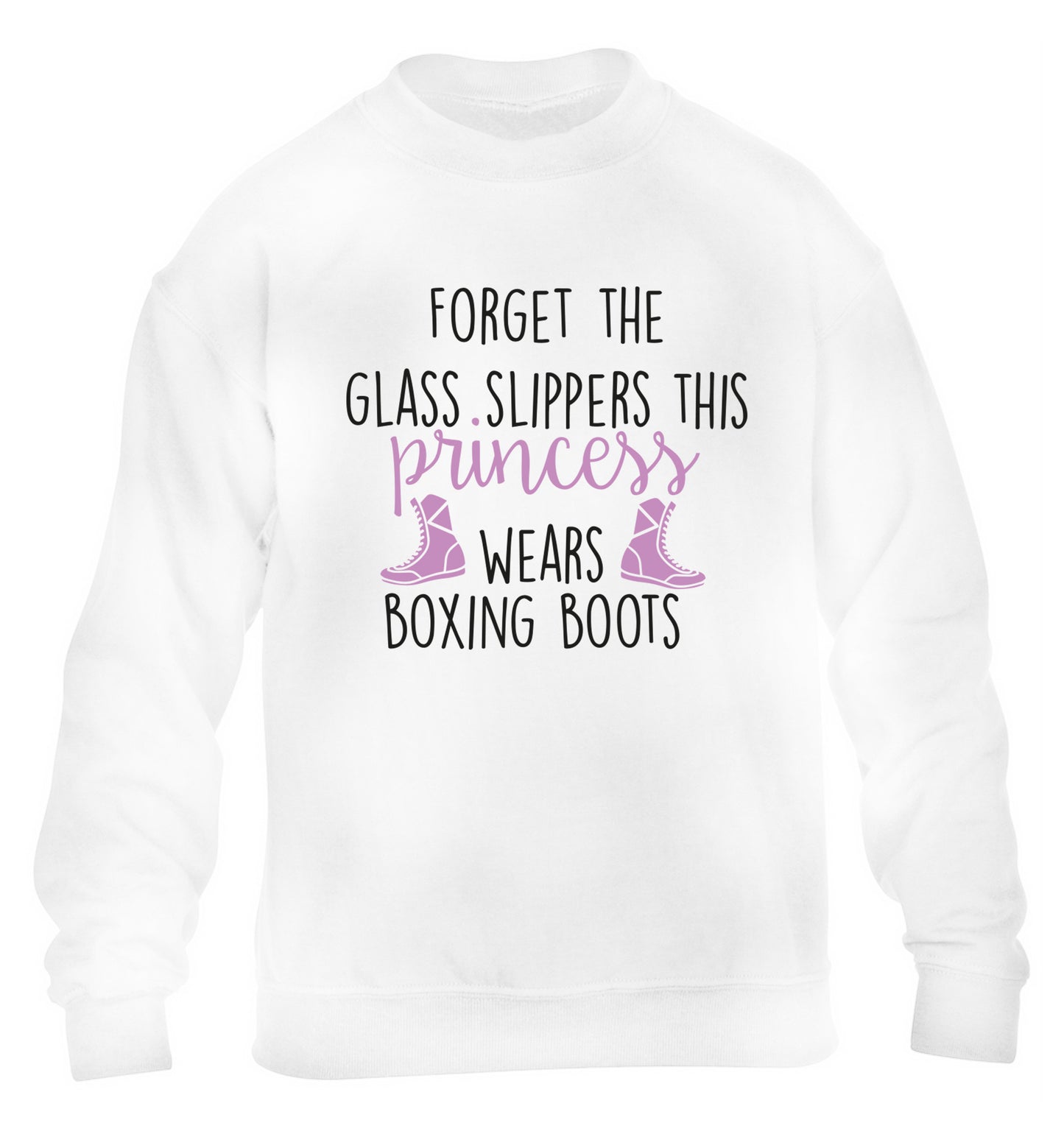 Forget the glass slippers this princess wears boxing boots children's white sweater 12-14 Years