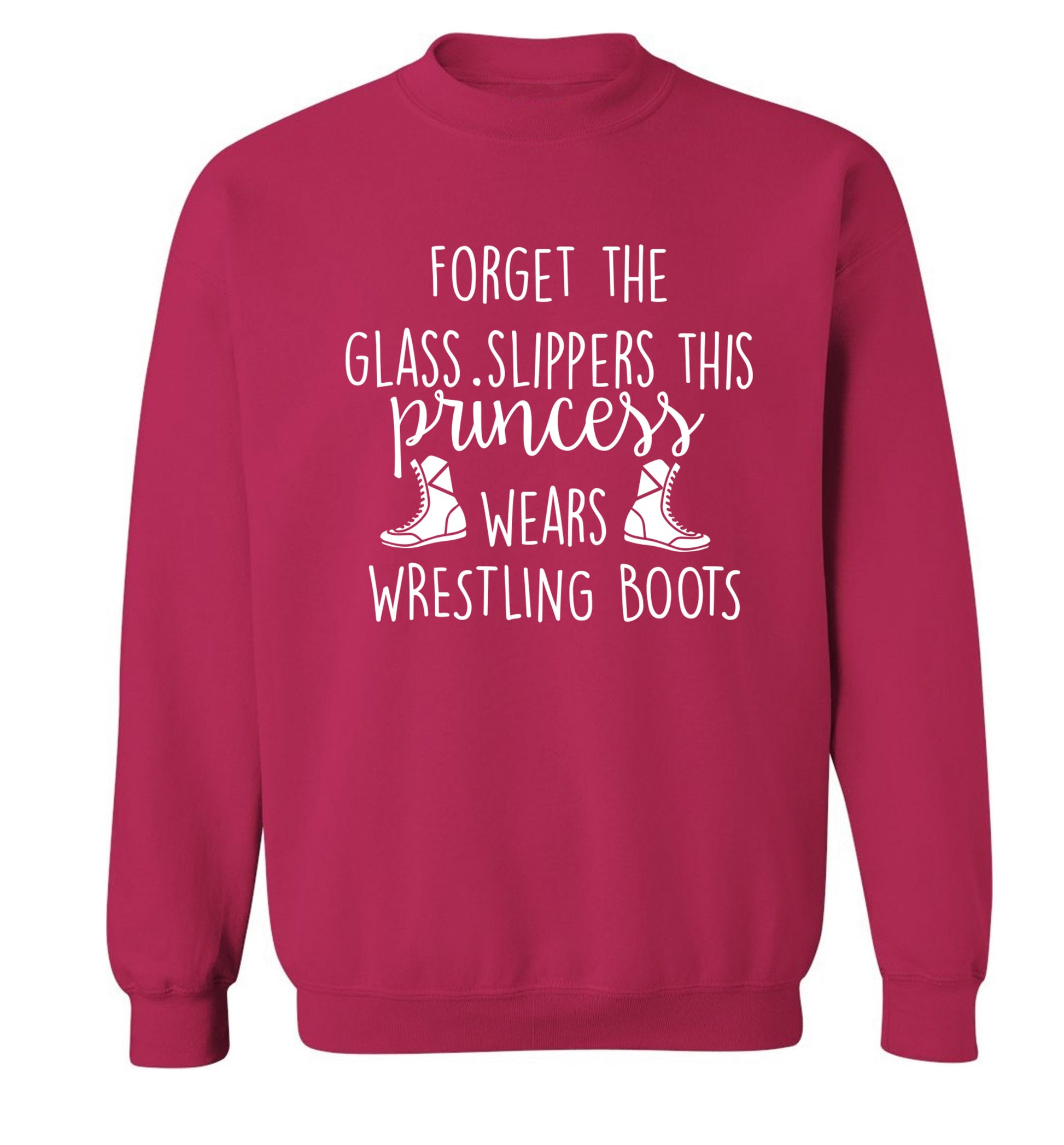 Forget the glass slippers this princess wears wrestling boots Adult's unisex pink Sweater 2XL