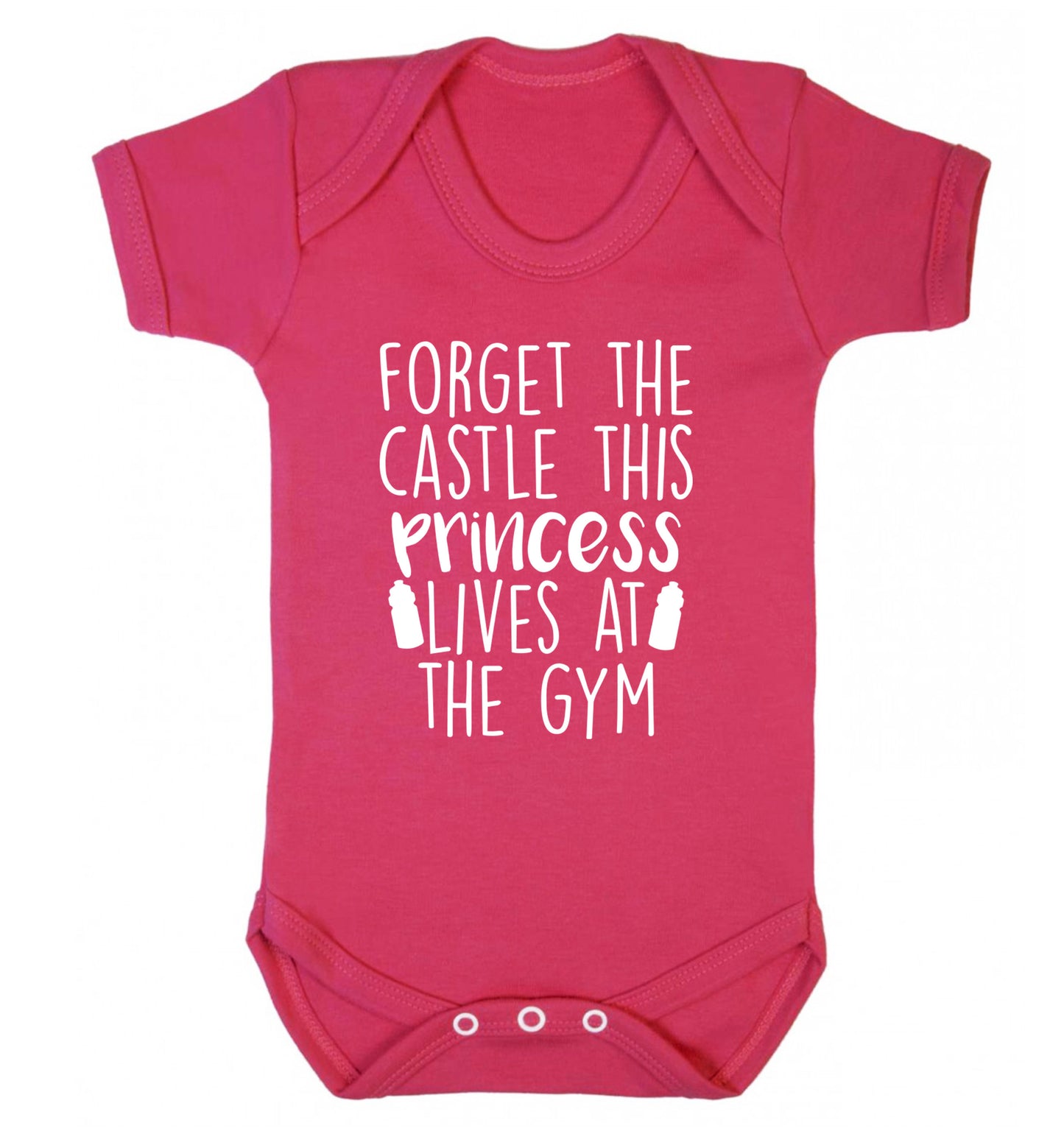 Forget the castle this princess lives at the gym Baby Vest dark pink 18-24 months