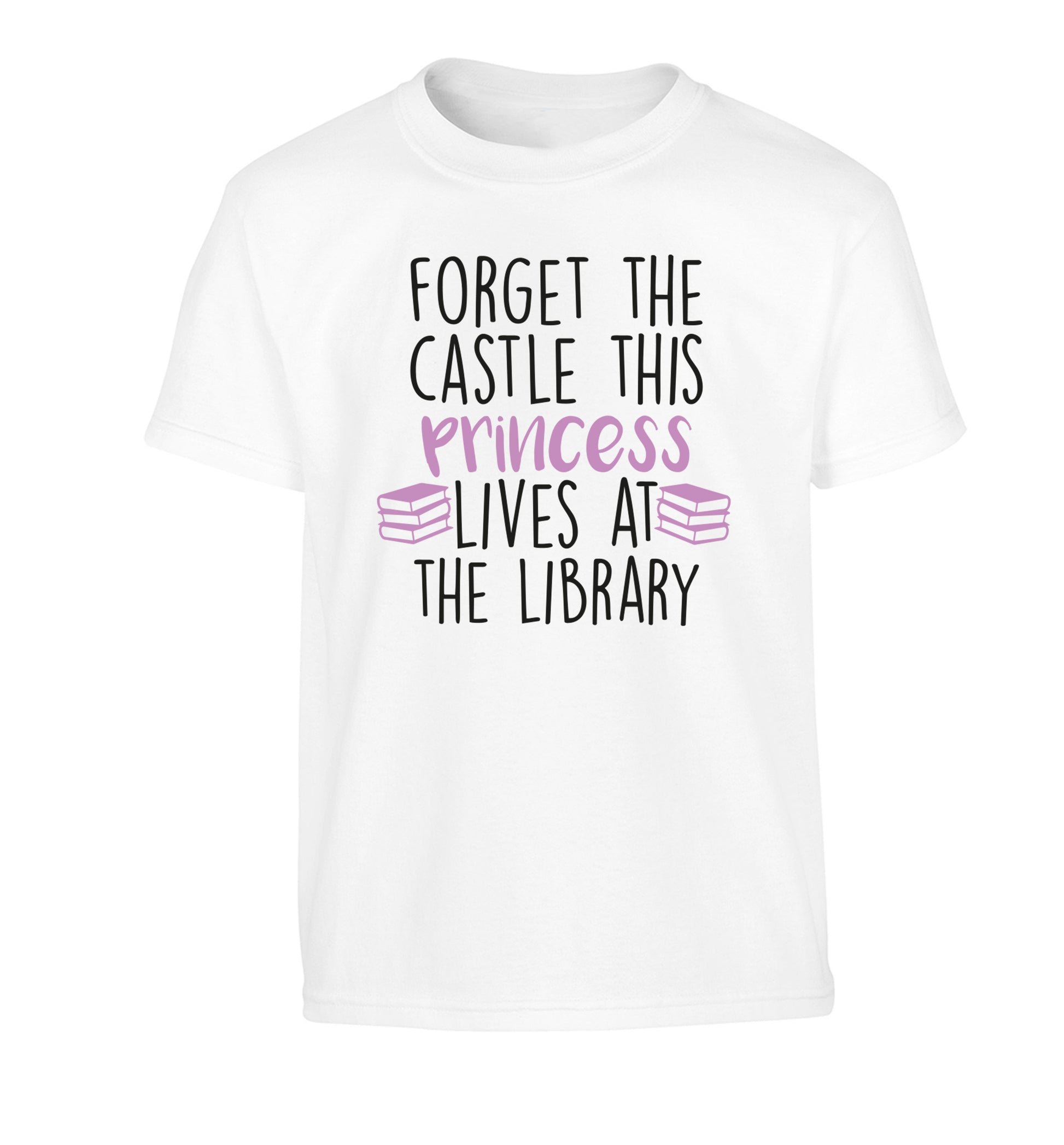 Forget the castle this princess lives at the library Children's white Tshirt 12-14 Years