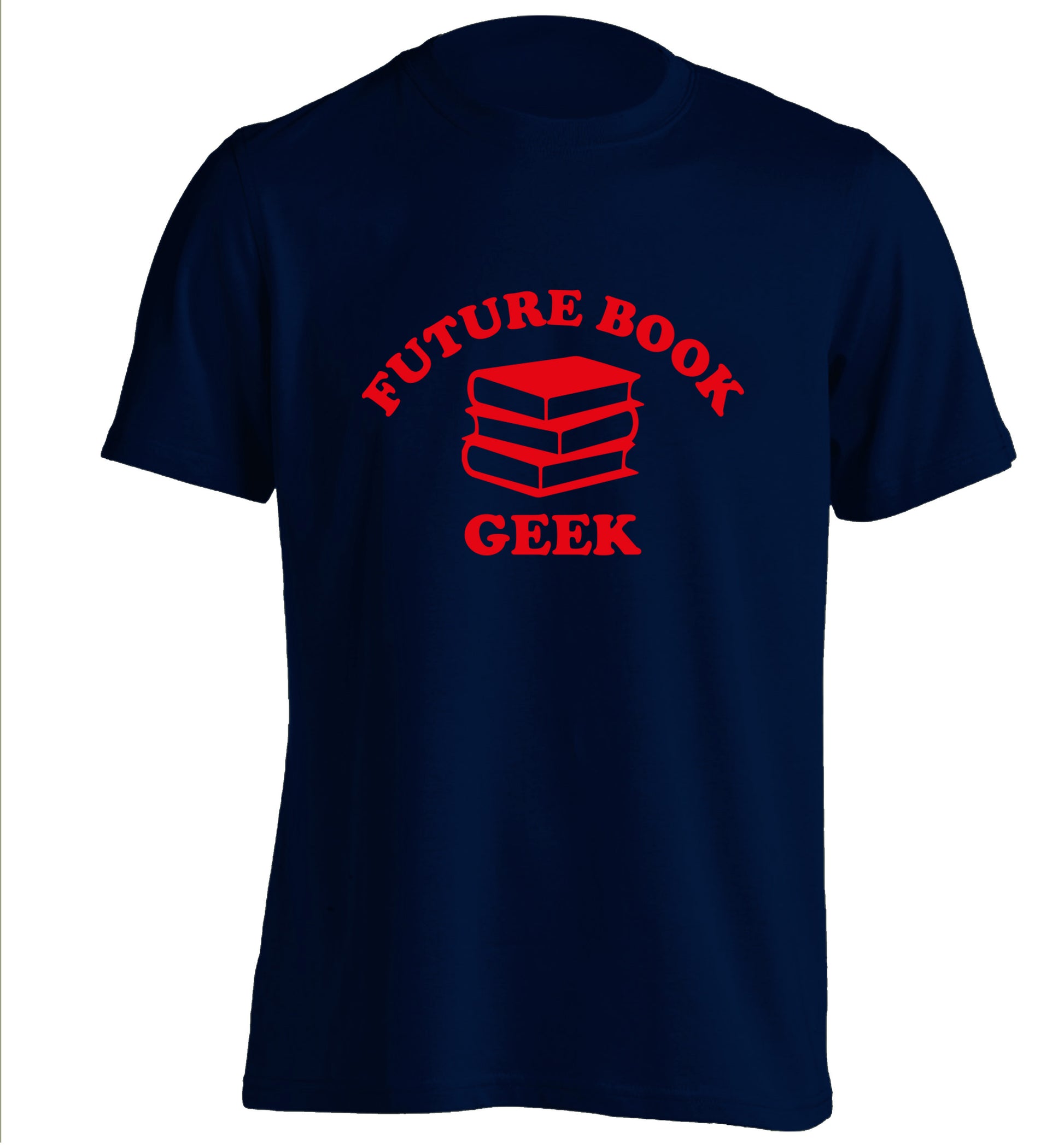 Future book geek adults unisex navy Tshirt 2XL