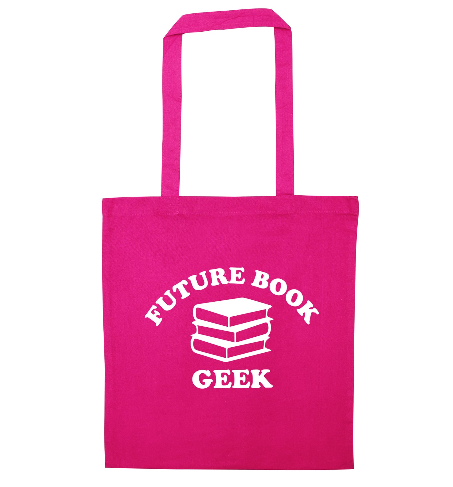 Future book geek pink tote bag