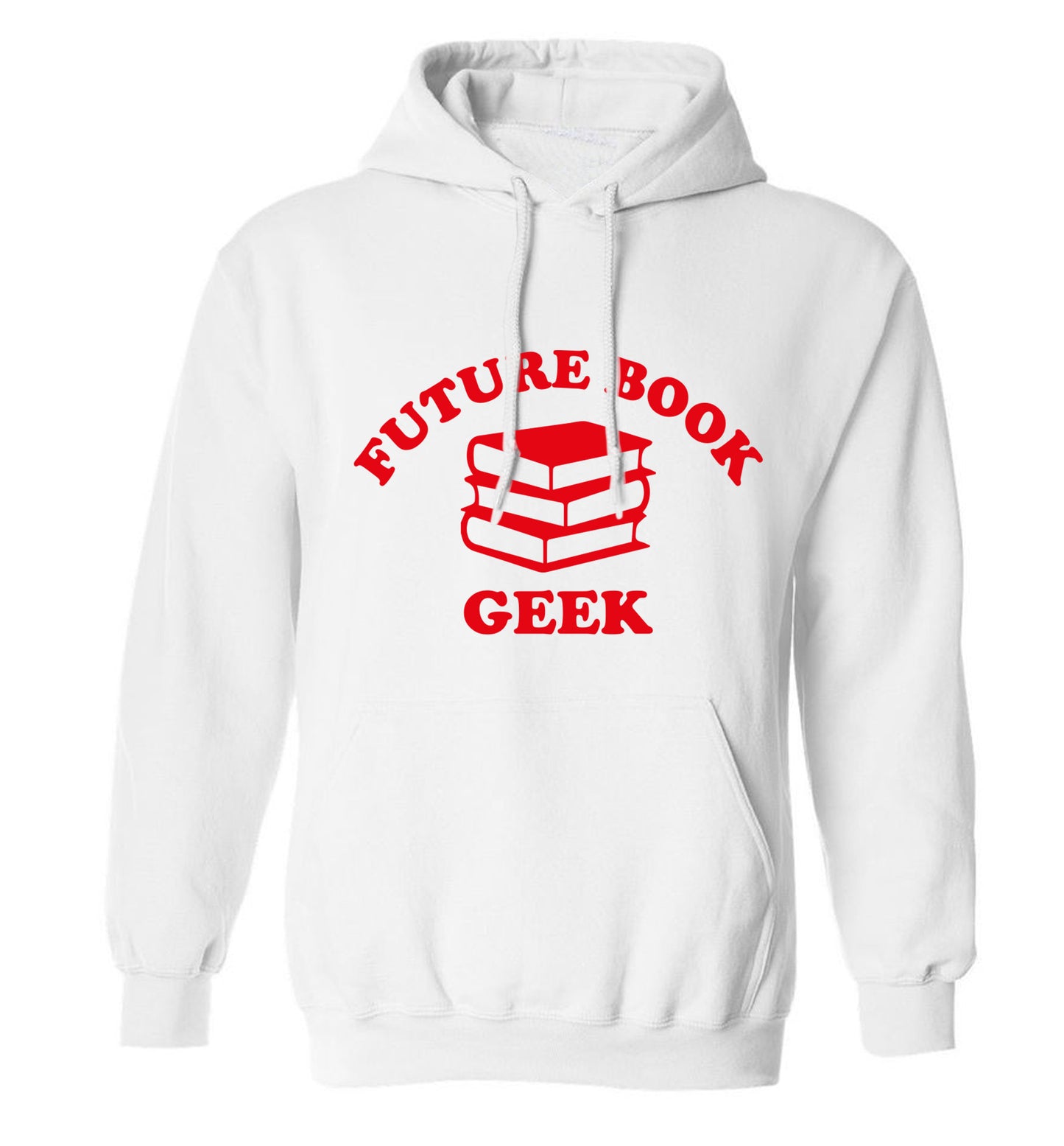 Future book geek adults unisex white hoodie 2XL