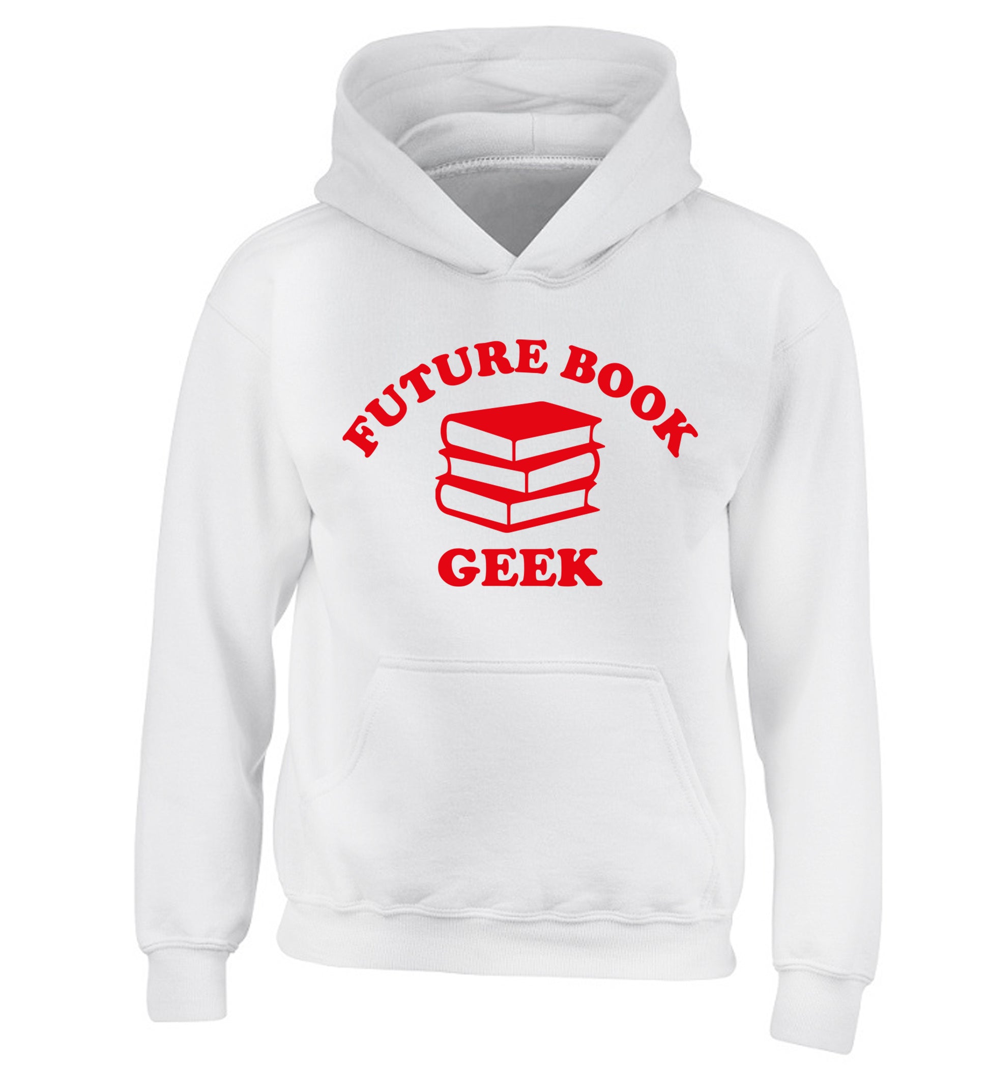 Future book geek children's white hoodie 12-14 Years