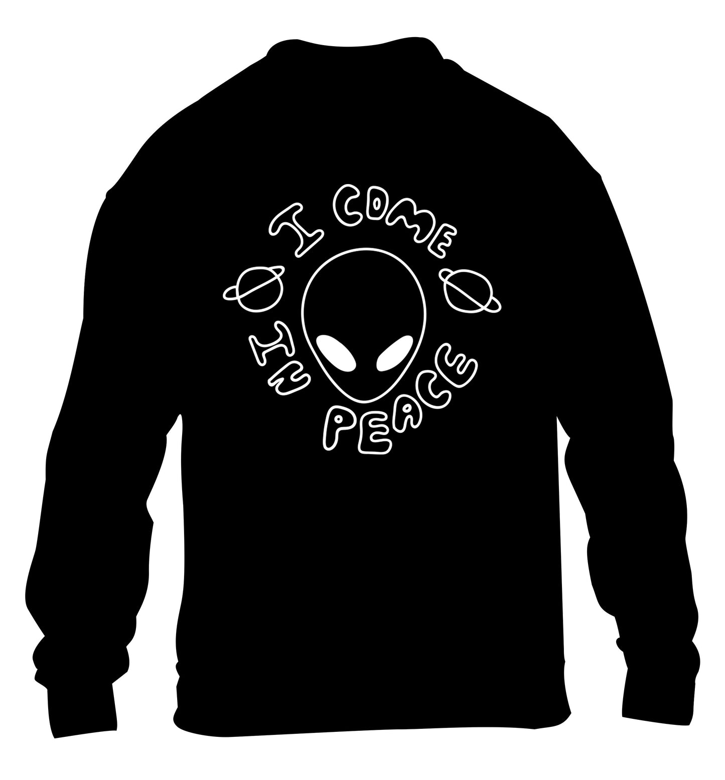 I come in peace children's black sweater 12-14 Years