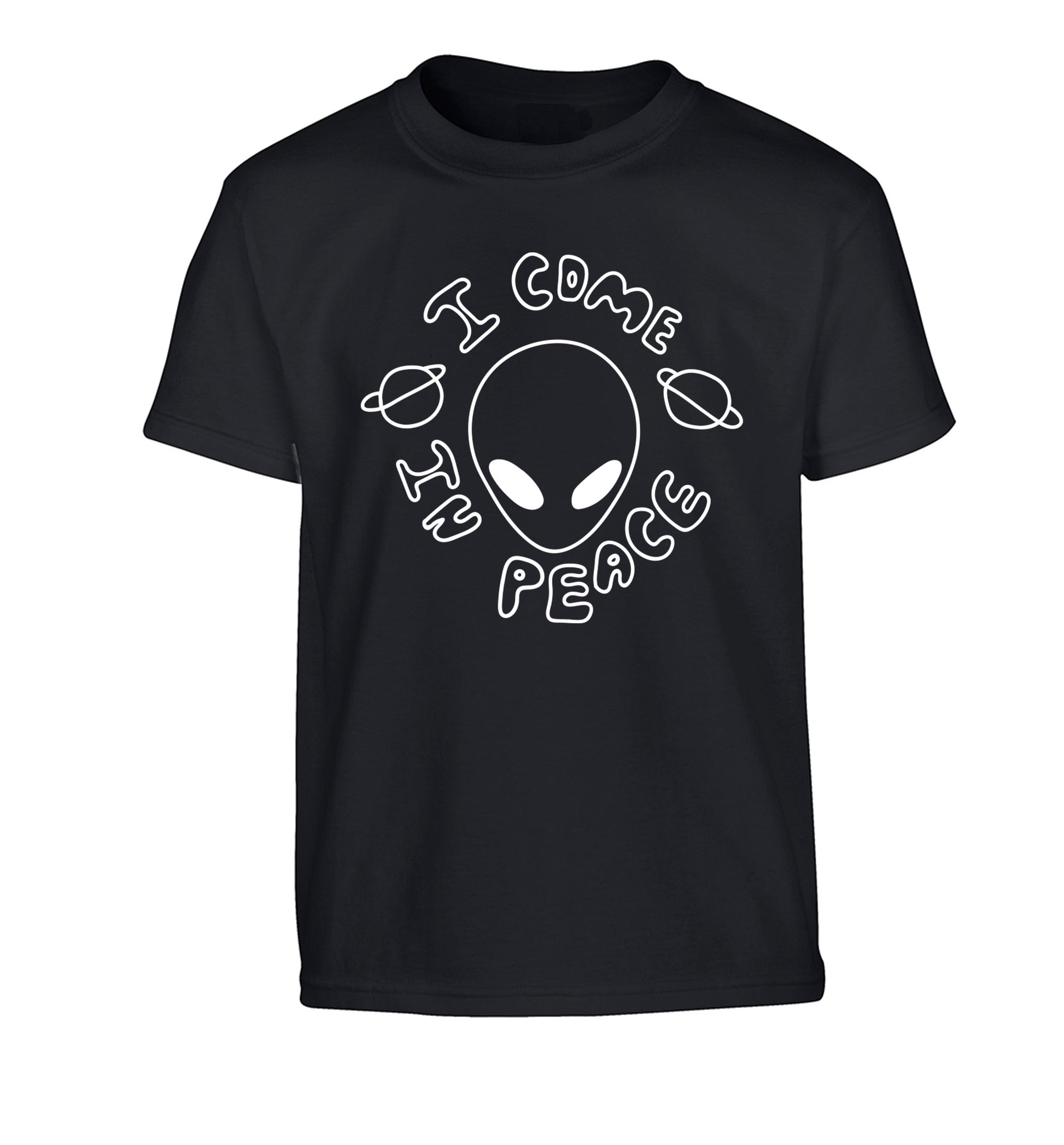 I come in peace Children's black Tshirt 12-14 Years