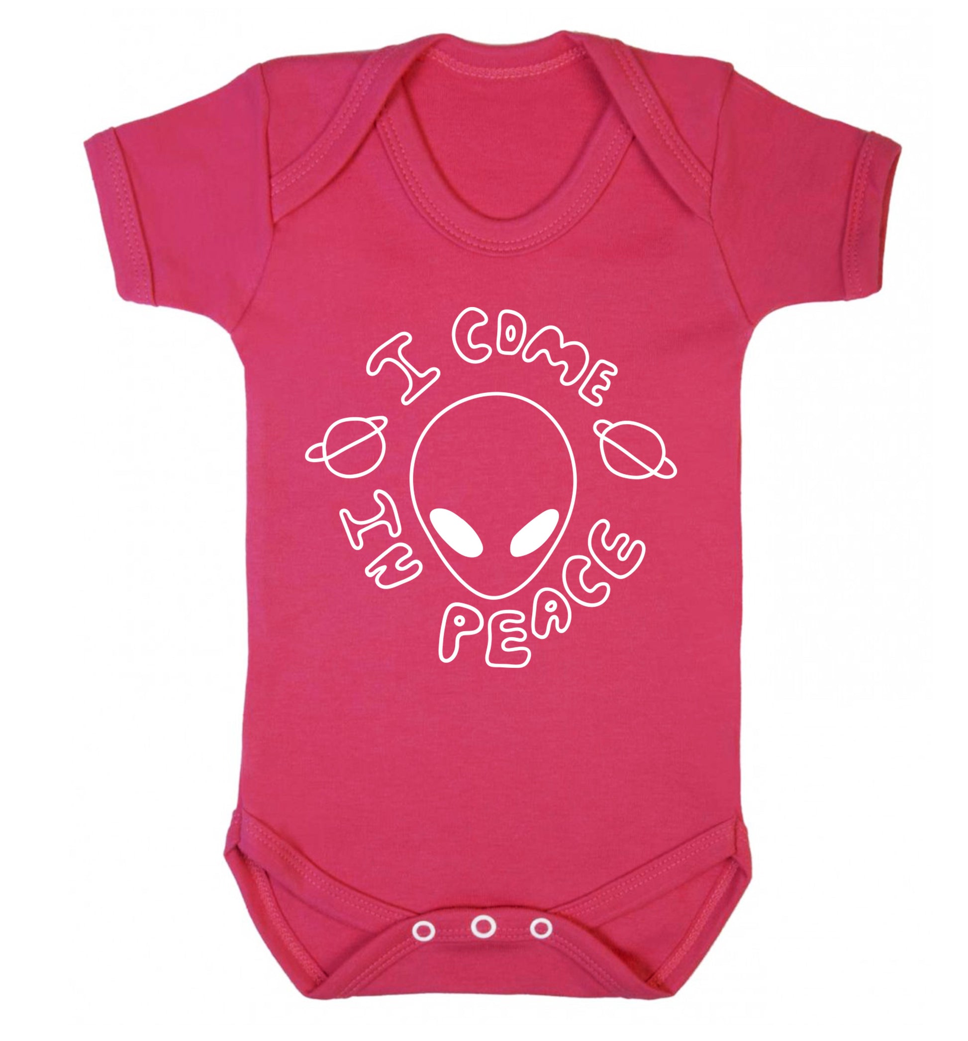 I come in peace Baby Vest dark pink 18-24 months
