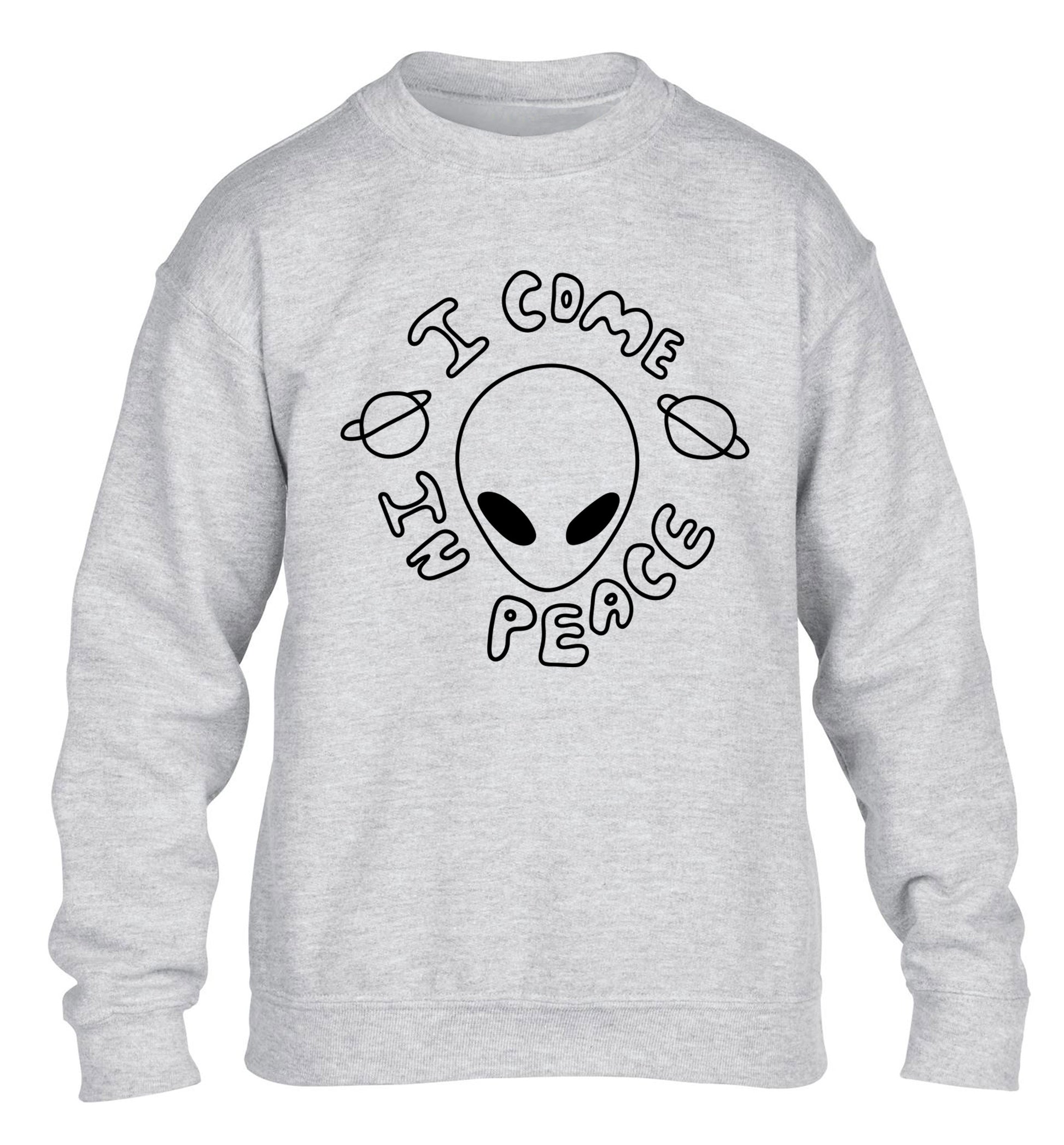 I come in peace children's grey sweater 12-14 Years