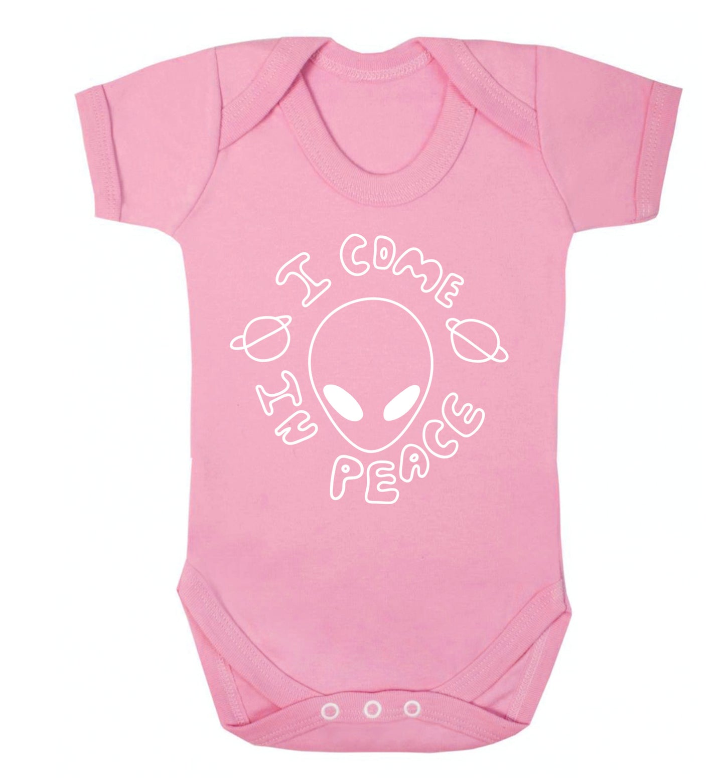 I come in peace Baby Vest pale pink 18-24 months