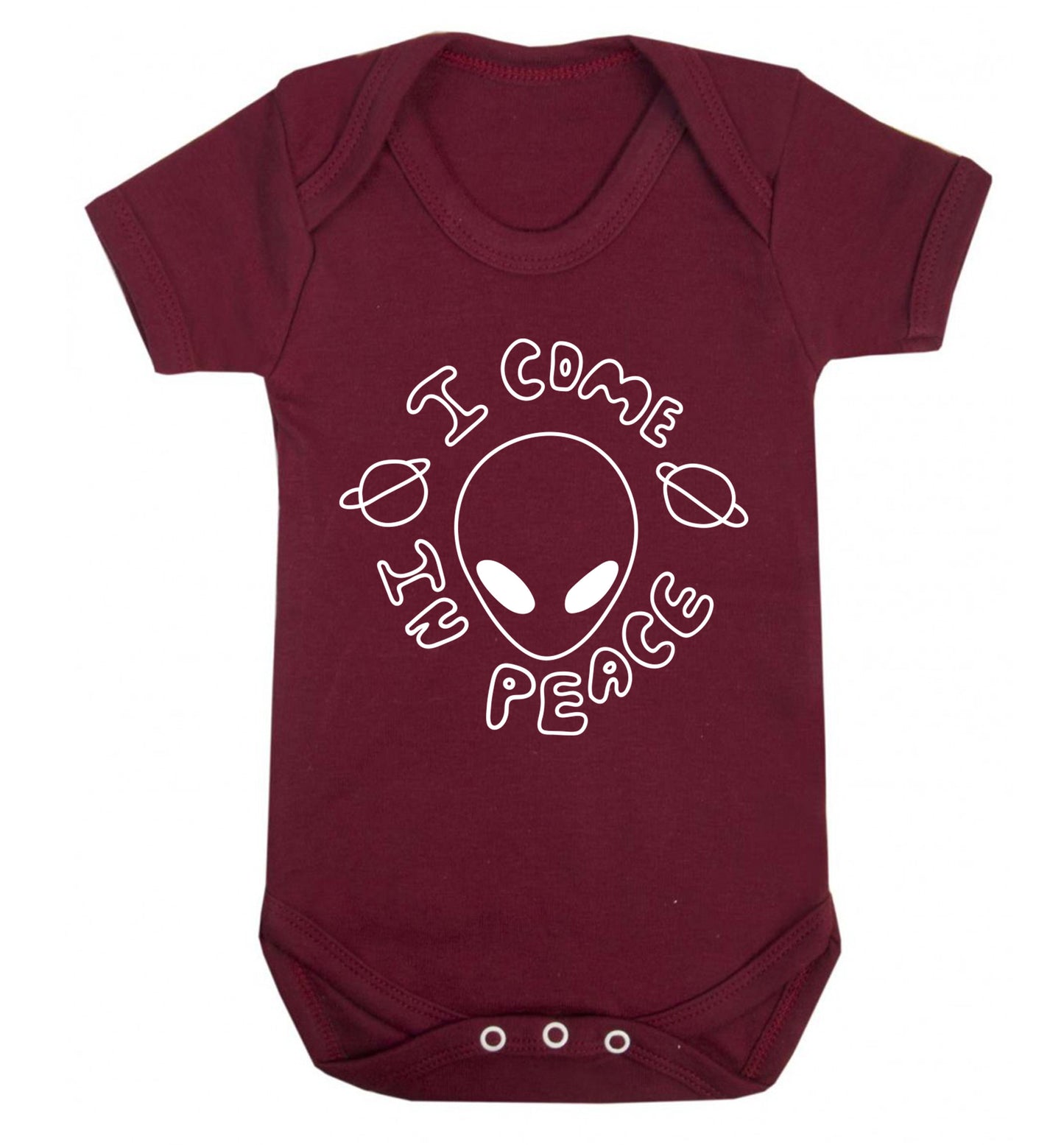 I come in peace Baby Vest maroon 18-24 months