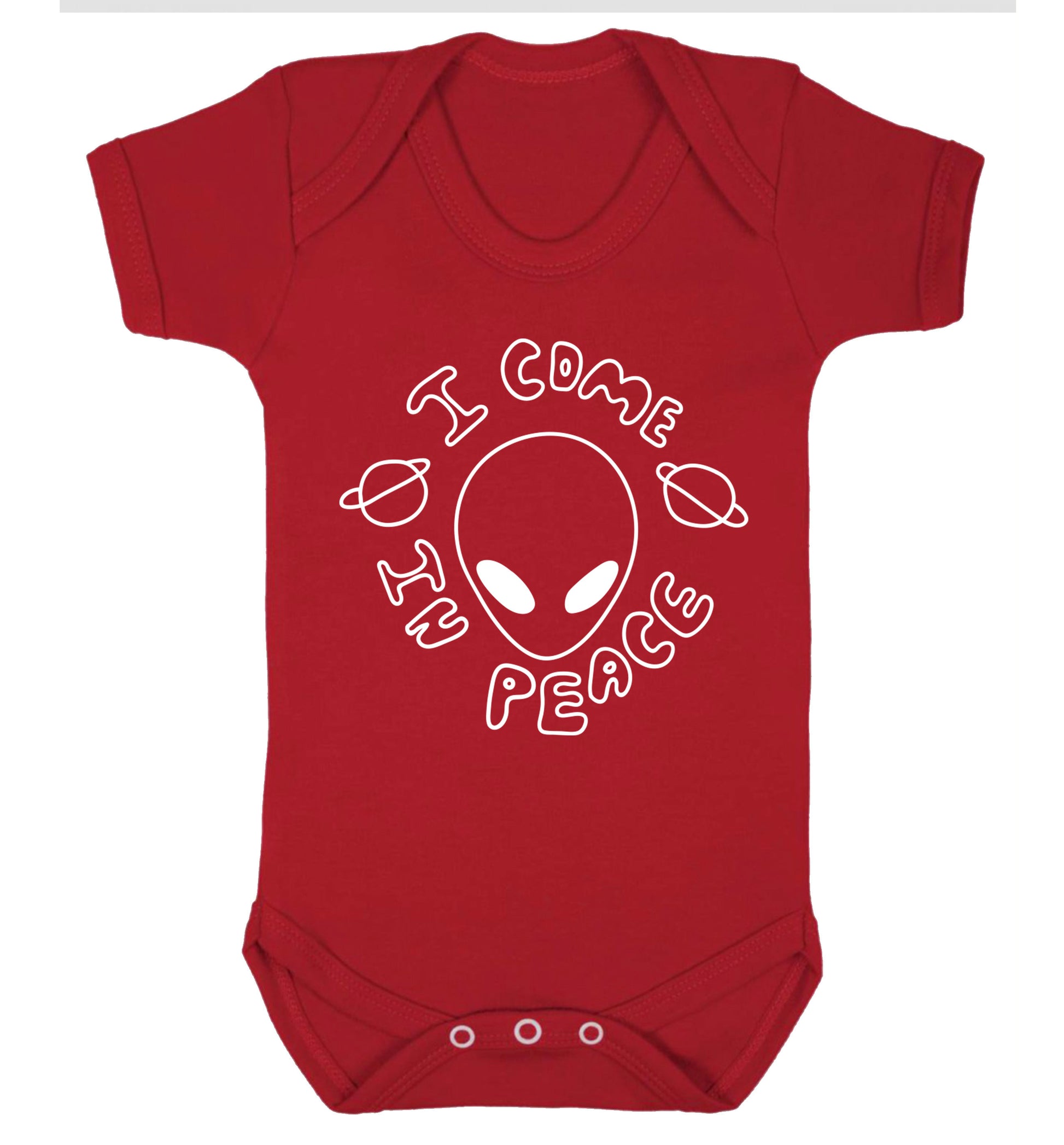 I come in peace Baby Vest red 18-24 months