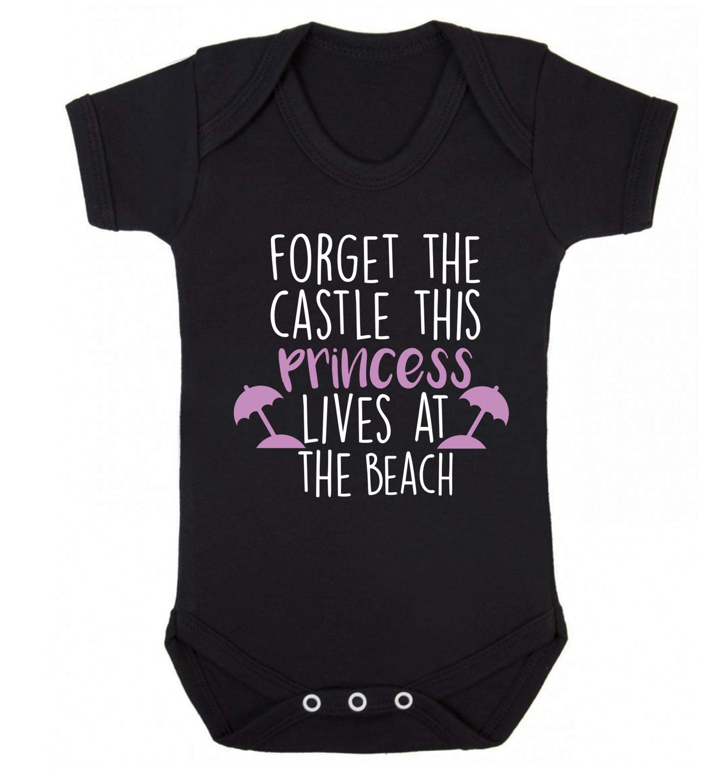 Forget the castle this princess lives at the beach Baby Vest black 18-24 months