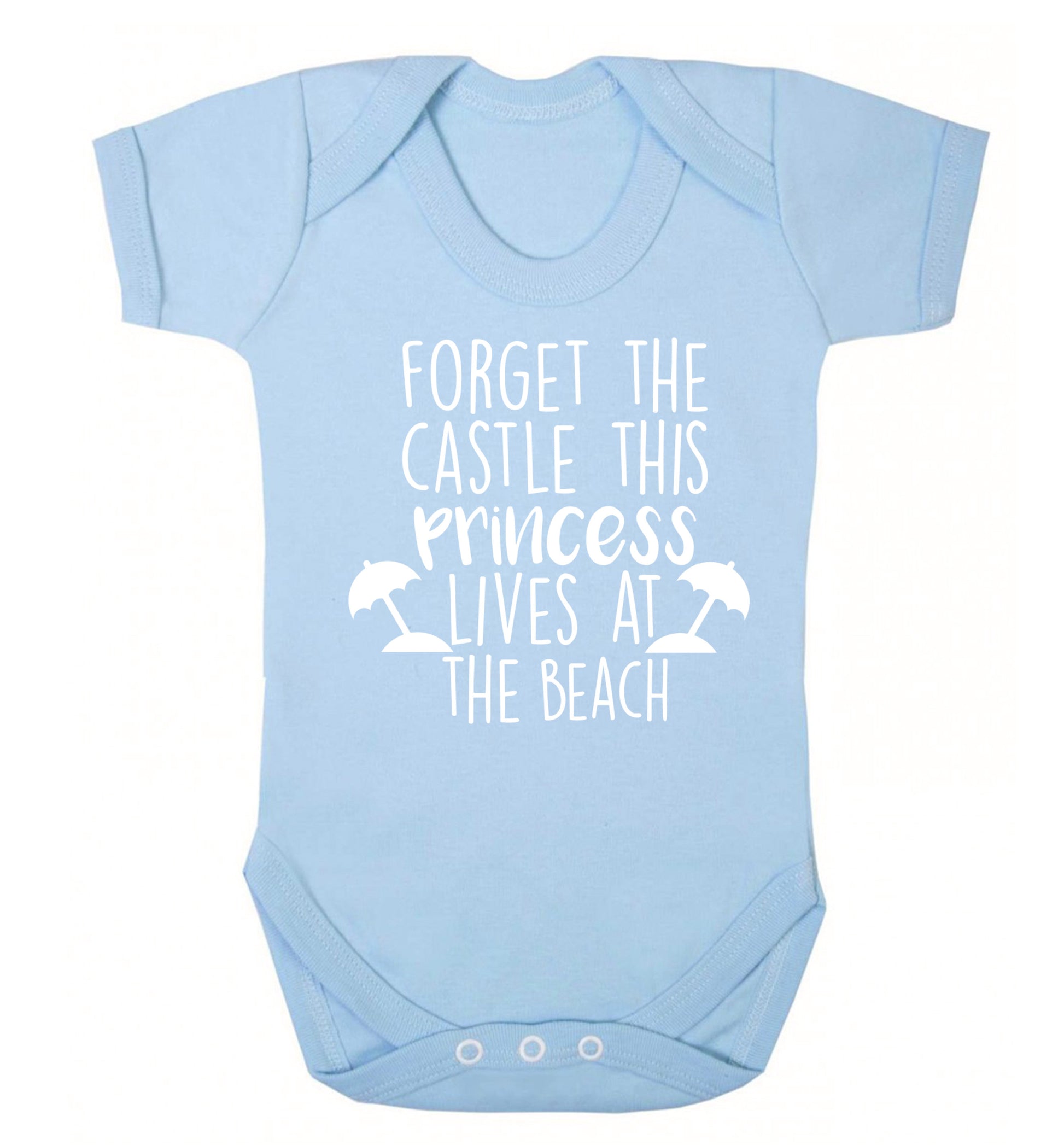 Forget the castle this princess lives at the beach Baby Vest pale blue 18-24 months