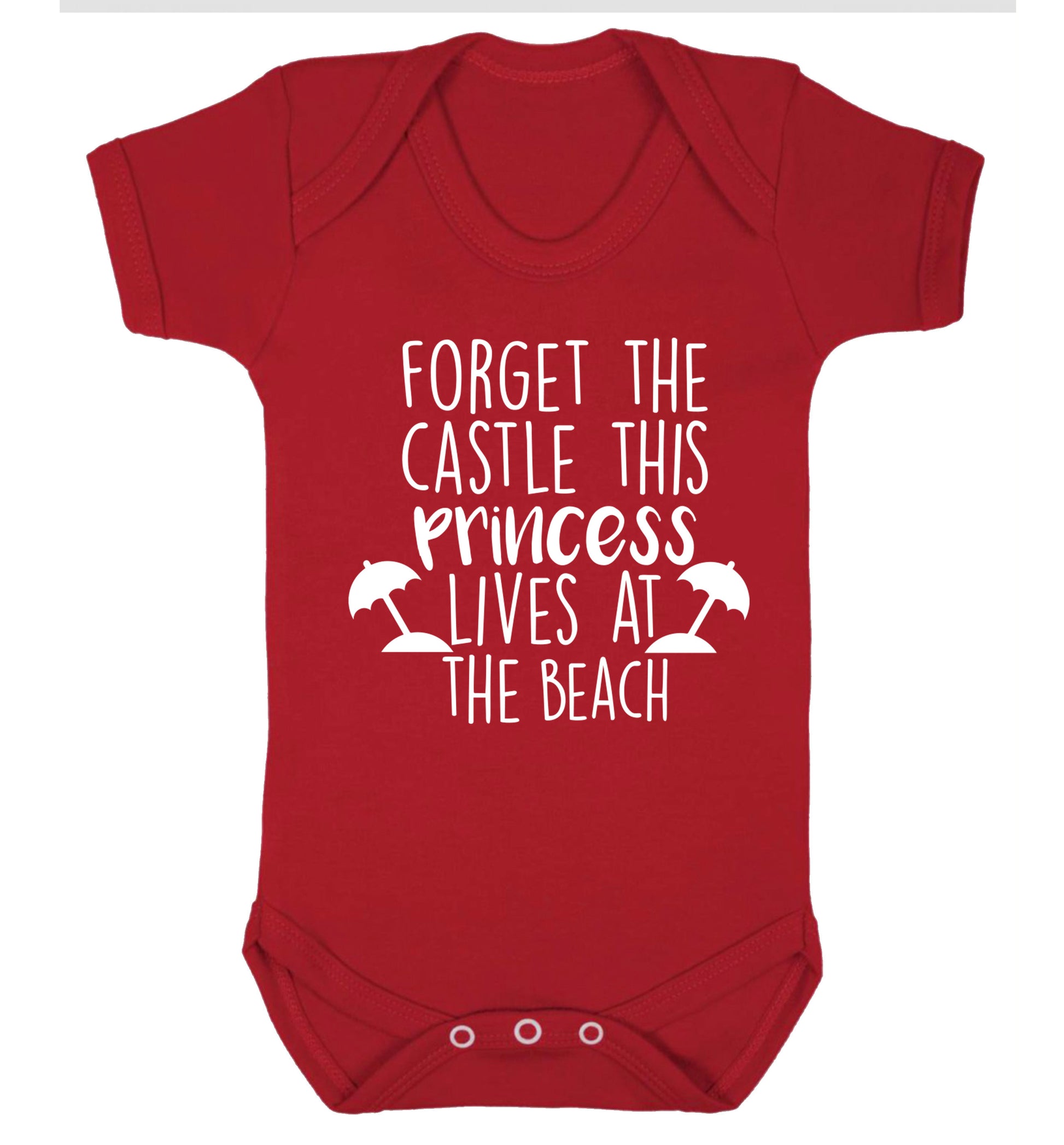 Forget the castle this princess lives at the beach Baby Vest red 18-24 months