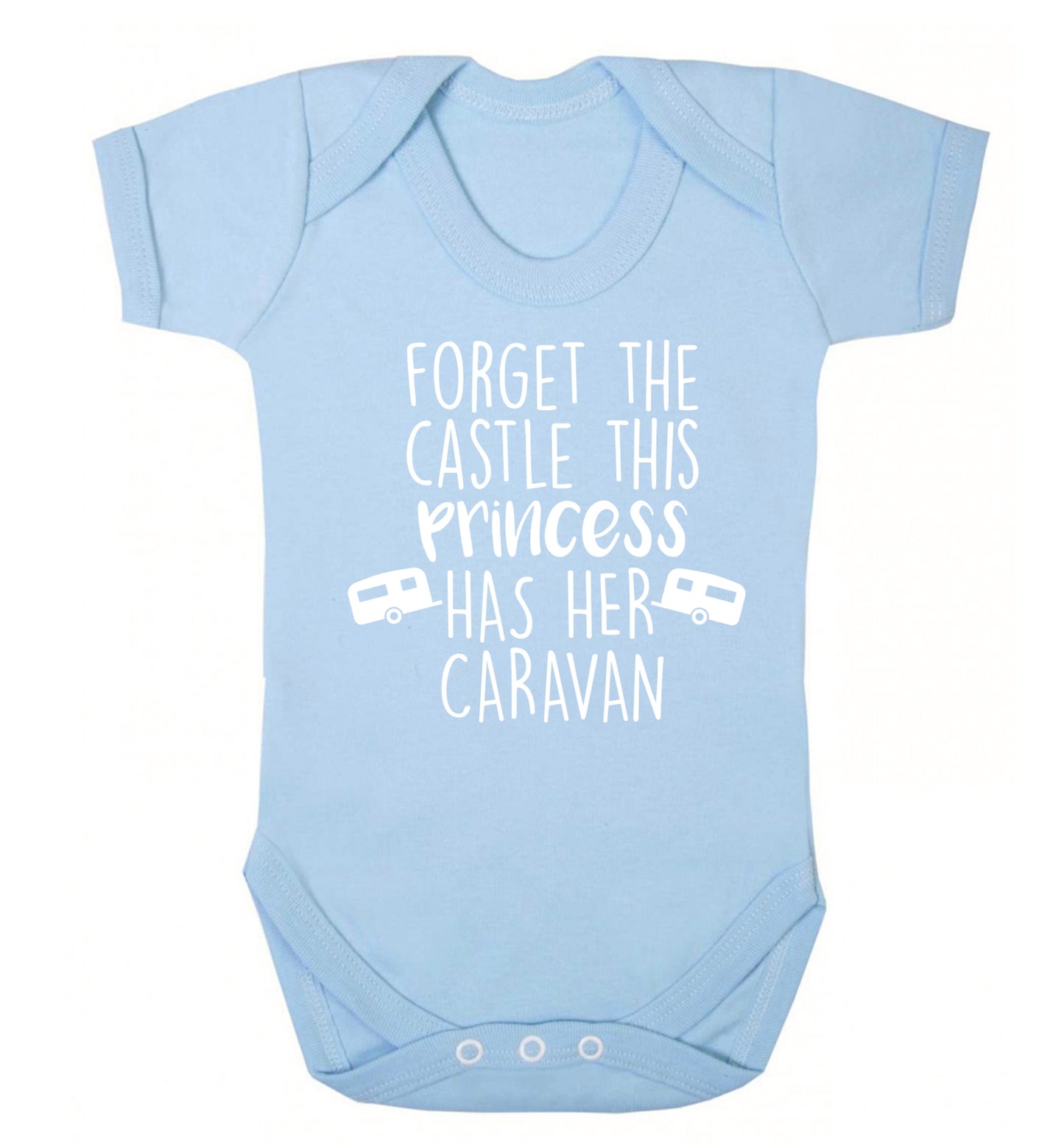 Forget the castle this princess lives at the caravan Baby Vest pale blue 18-24 months