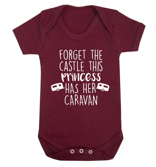 Forget the castle this princess lives at the caravan Baby Vest maroon 18-24 months