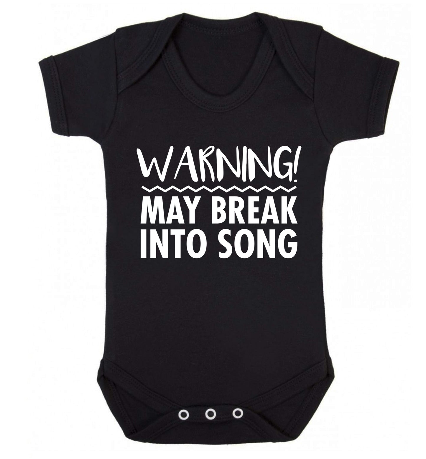 Warning may break into song Baby Vest black 18-24 months