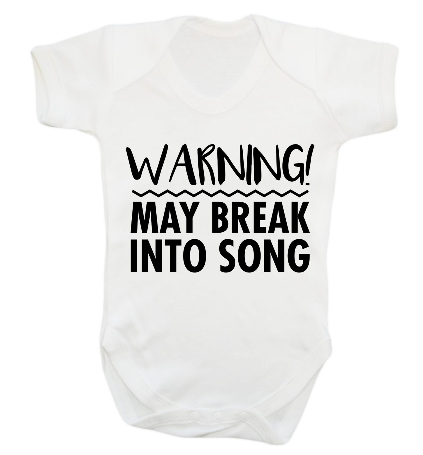 Warning may break into song Baby Vest white 18-24 months