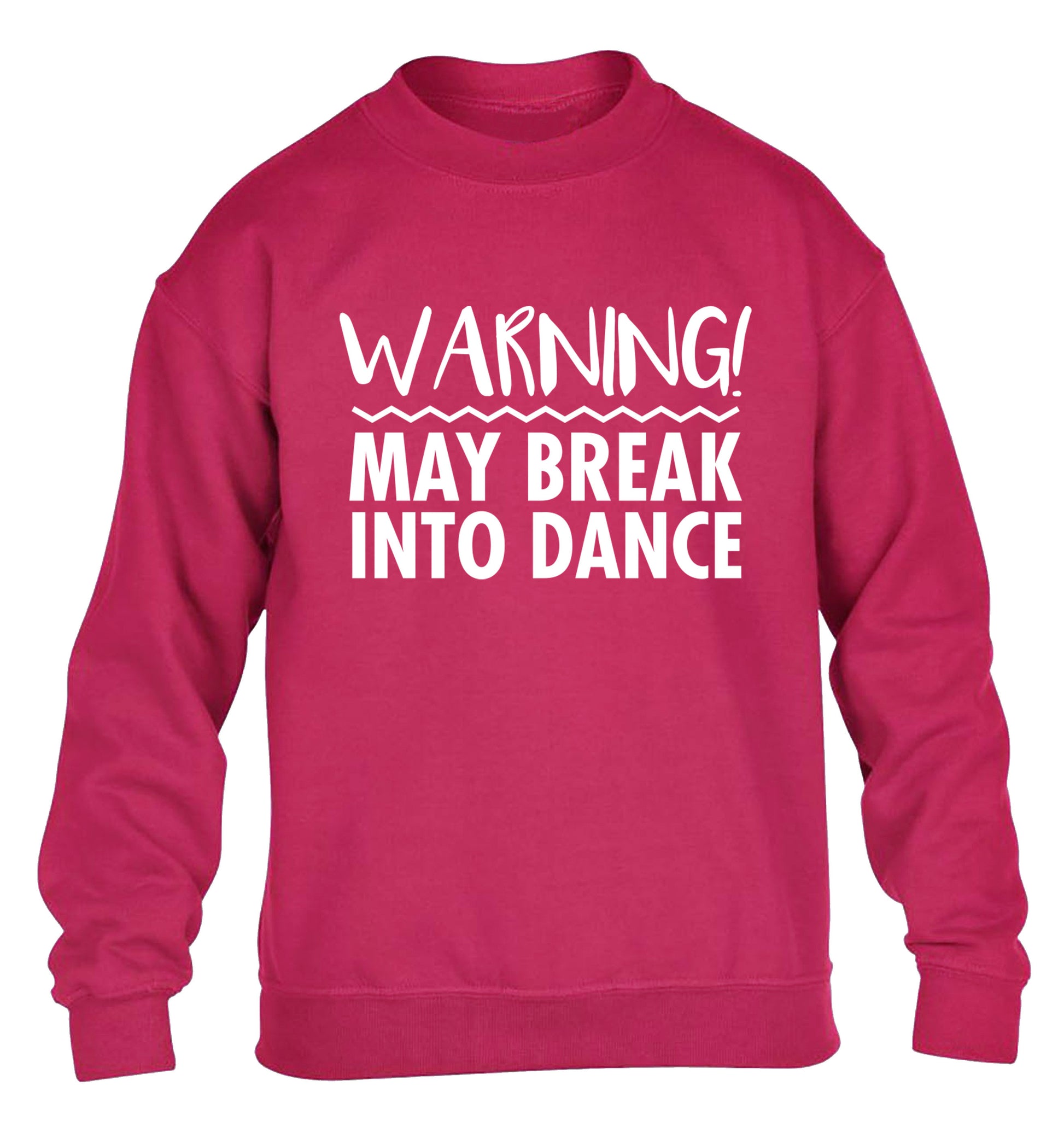 Warning may break into dance children's pink sweater 12-14 Years