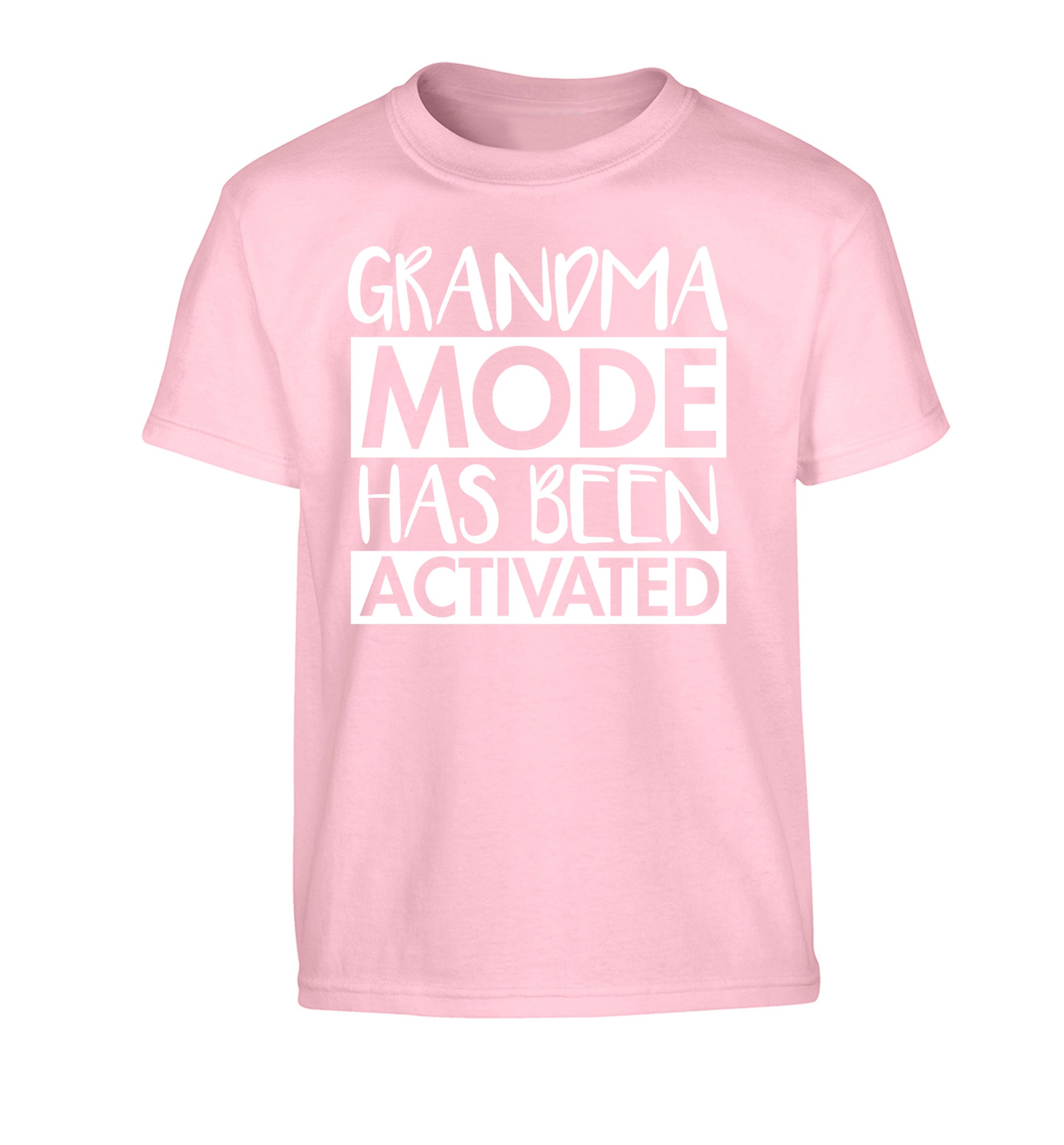 Grandma mode activated Children's light pink Tshirt 12-14 Years