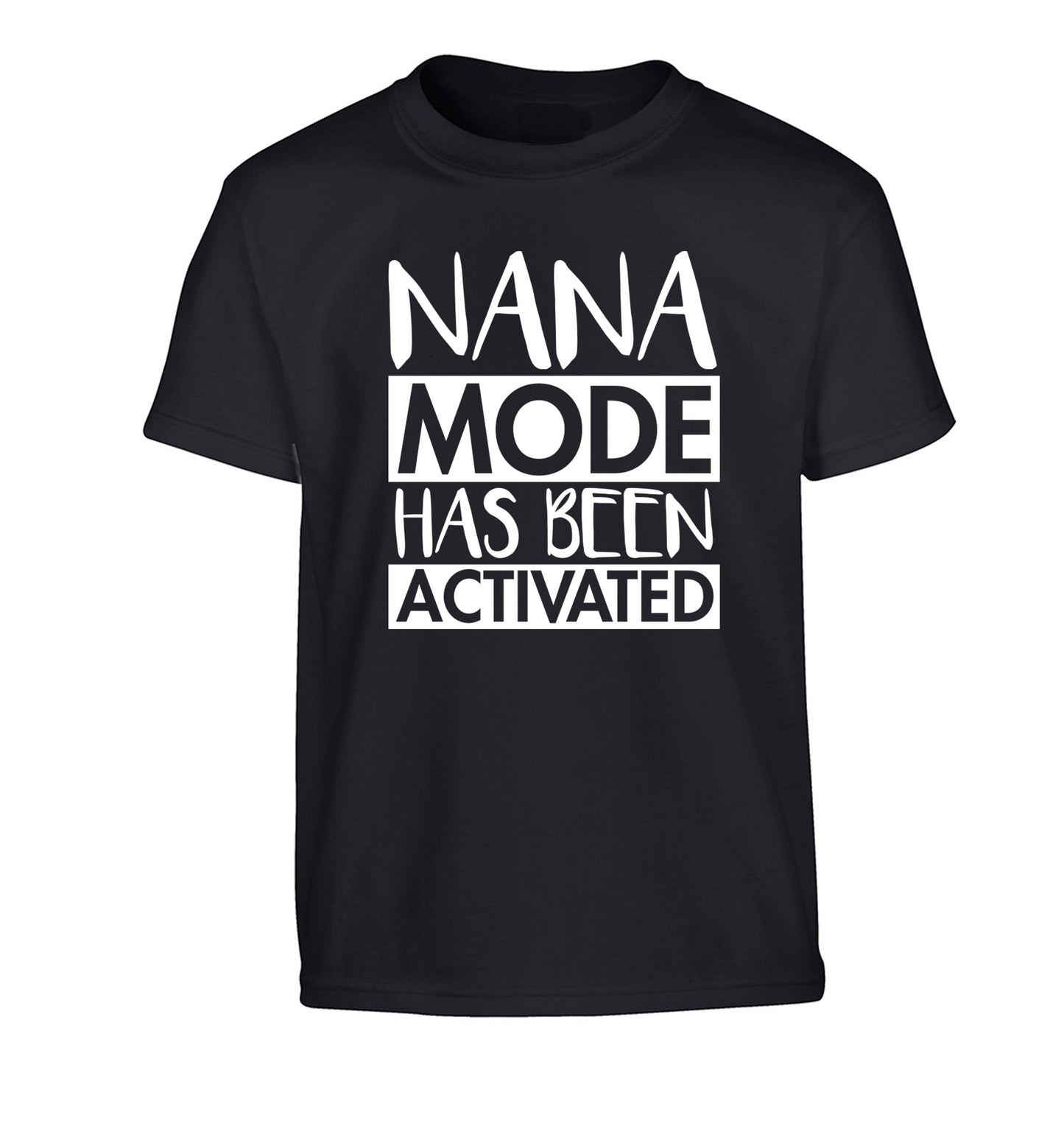 Nana mode activated Children's black Tshirt 12-14 Years