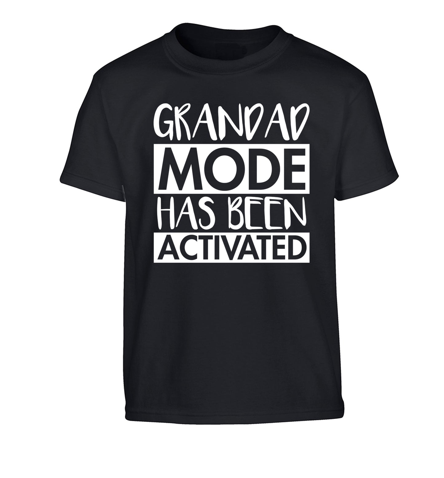 Grandad mode activated Children's black Tshirt 12-14 Years