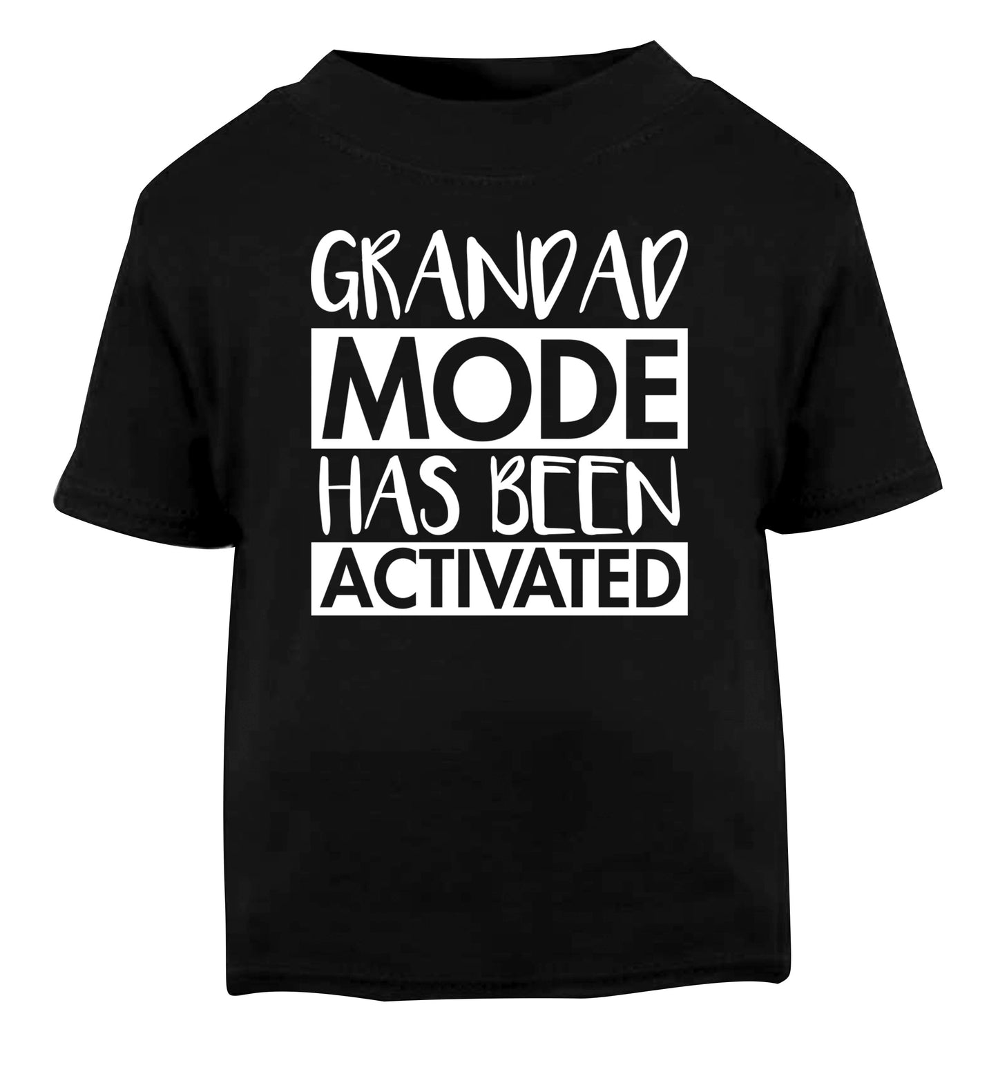 Grandad mode activated Black Baby Toddler Tshirt 2 years