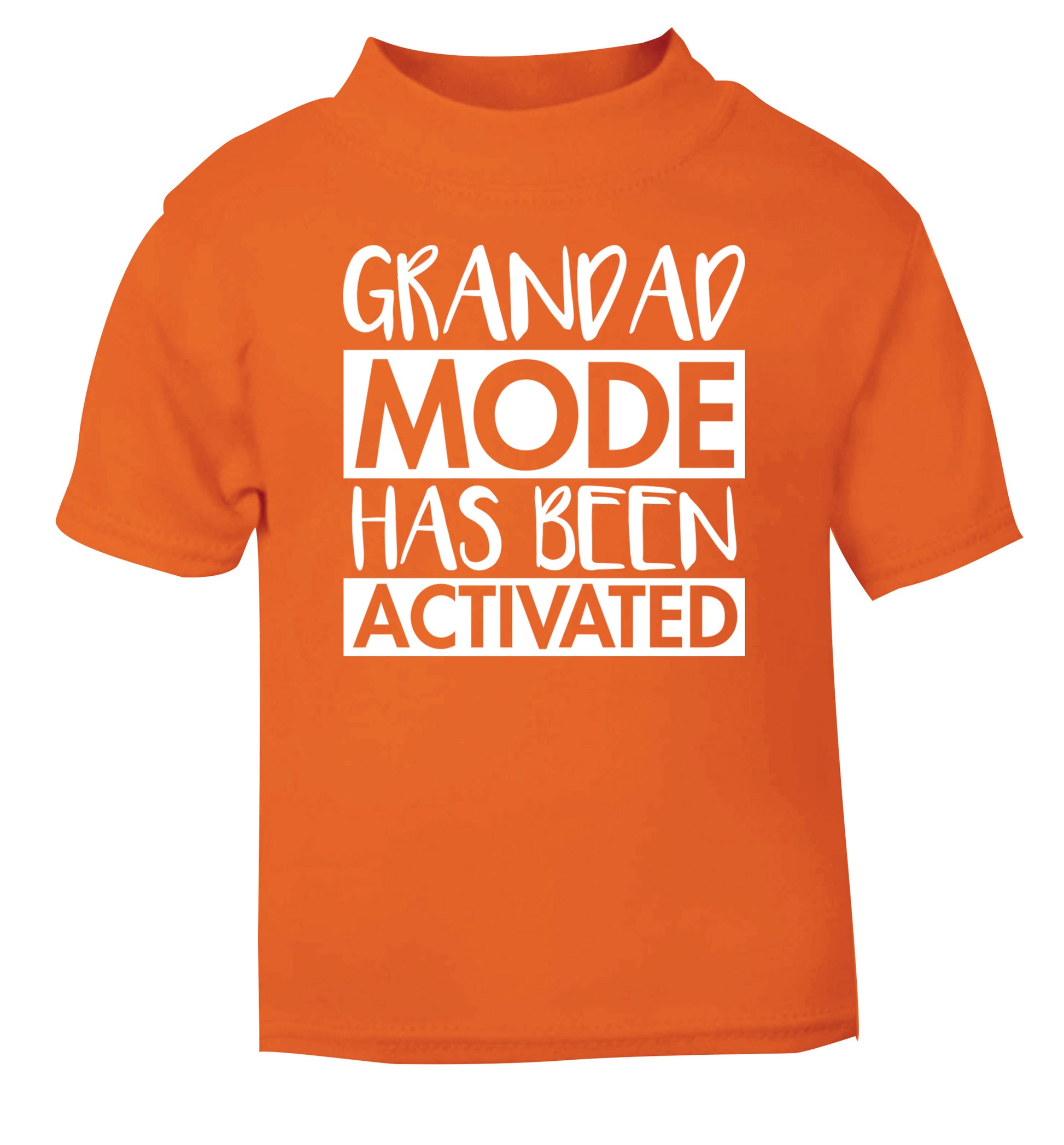 Grandad mode activated orange Baby Toddler Tshirt 2 Years